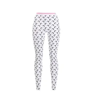 Marine Serre MOON PRINTED JERSEY LEGGINGS in white SECOND SOURCE