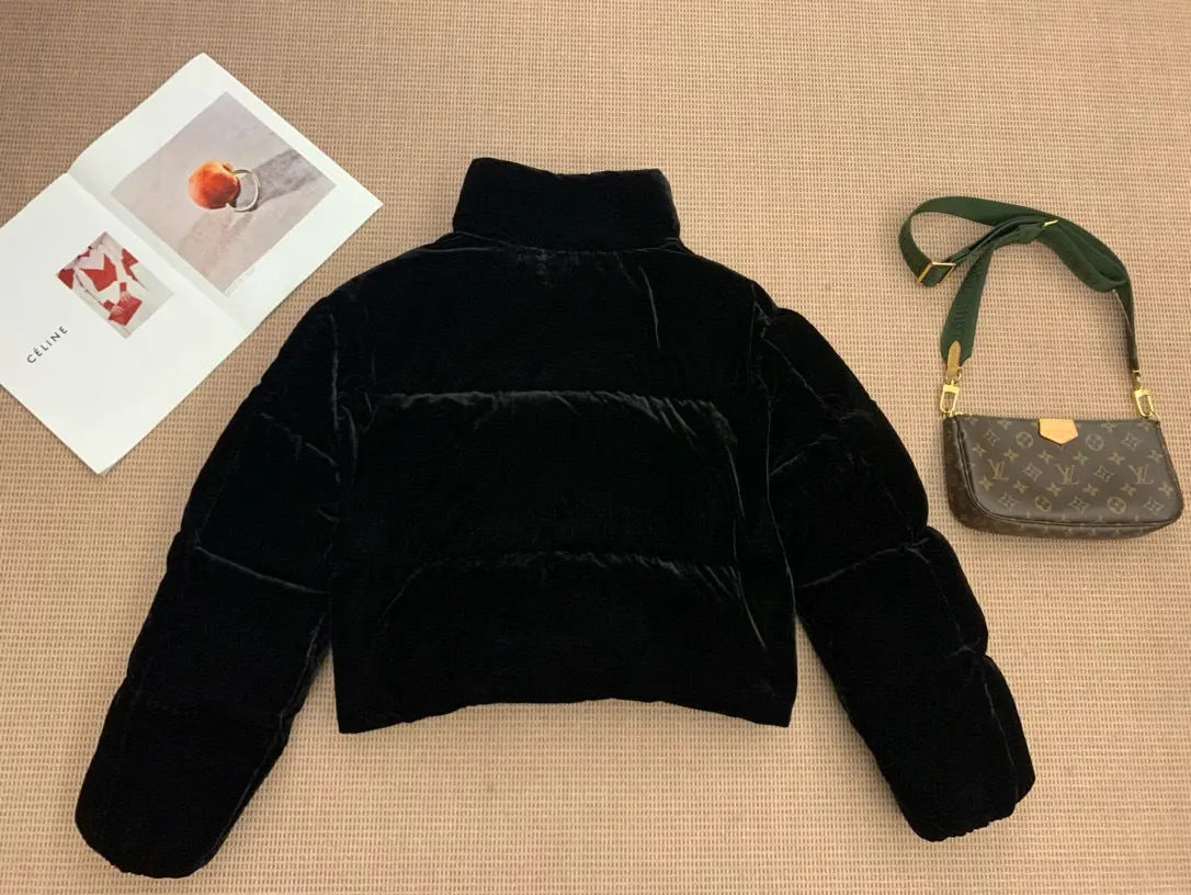 Prada Convertible Cropped Velvet-Down Jacket - SECOND SOURCE