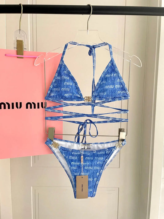 Miu Miu Swimwear Bikini in Blue SECOND SOURCE