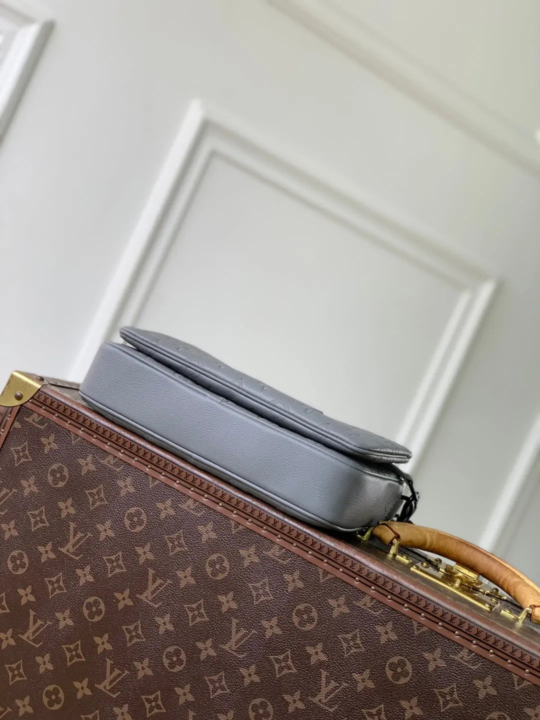 Trio Messenger Bag - Monogram Shadow Leather Grey Louis Vuitton