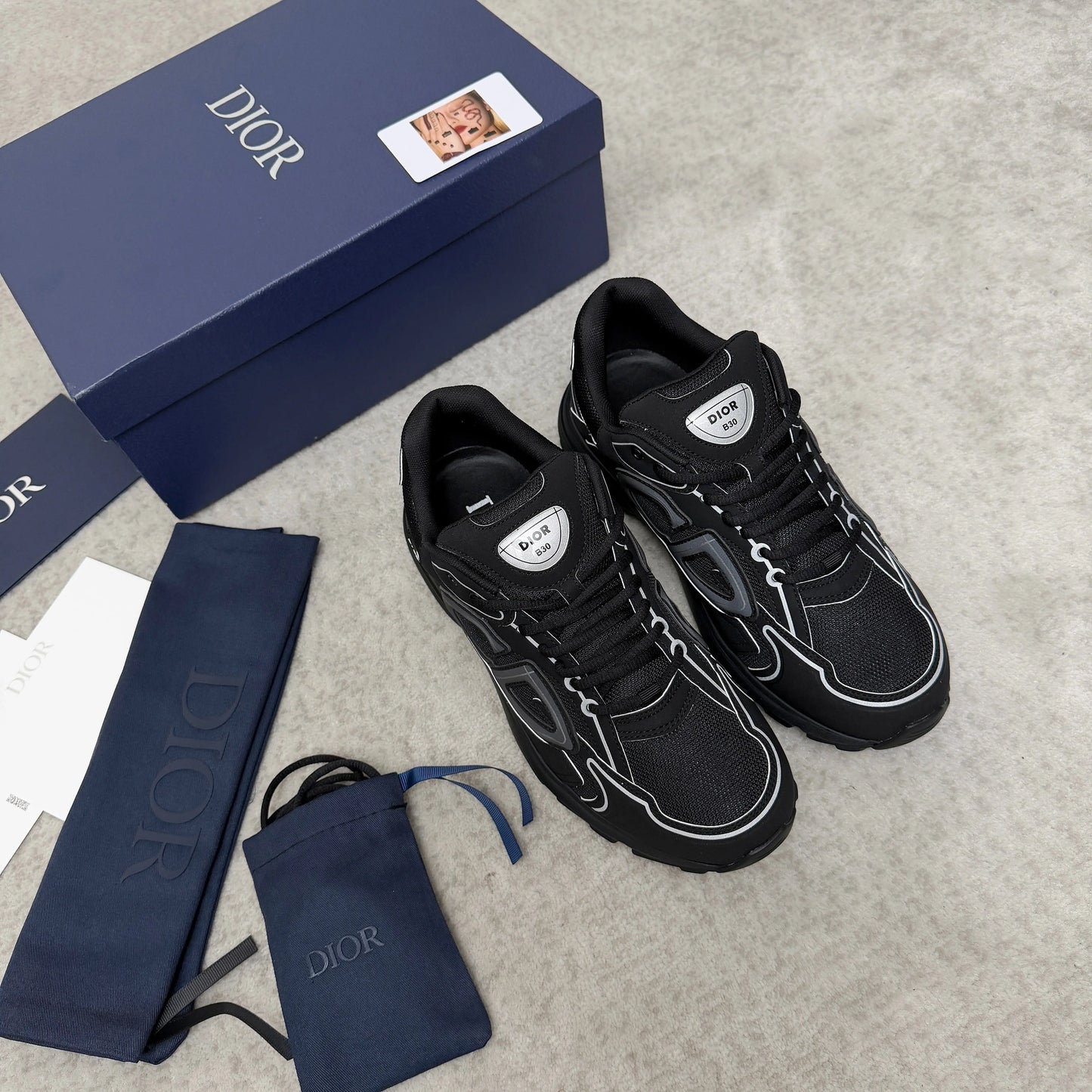 Dior B30 Countdown Sneaker in Black SECOND SOURCE