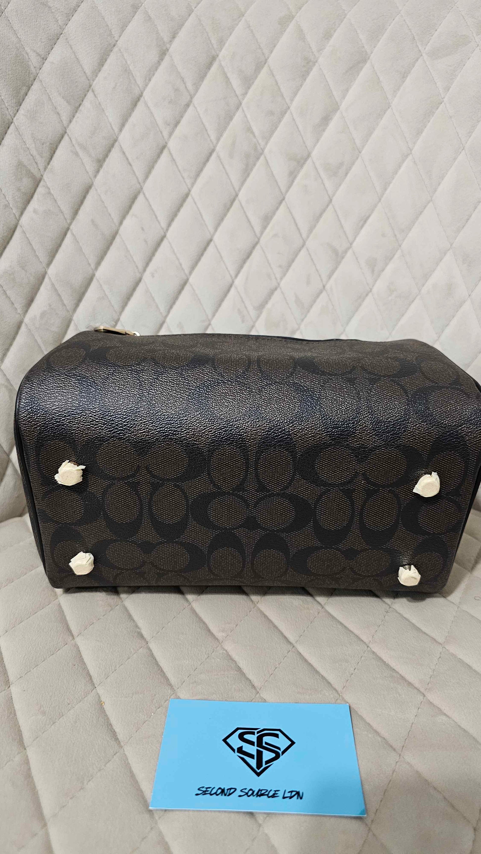 Coach Rowan Satchel Bag In Signature Canvas Brown SECOND SOURCE