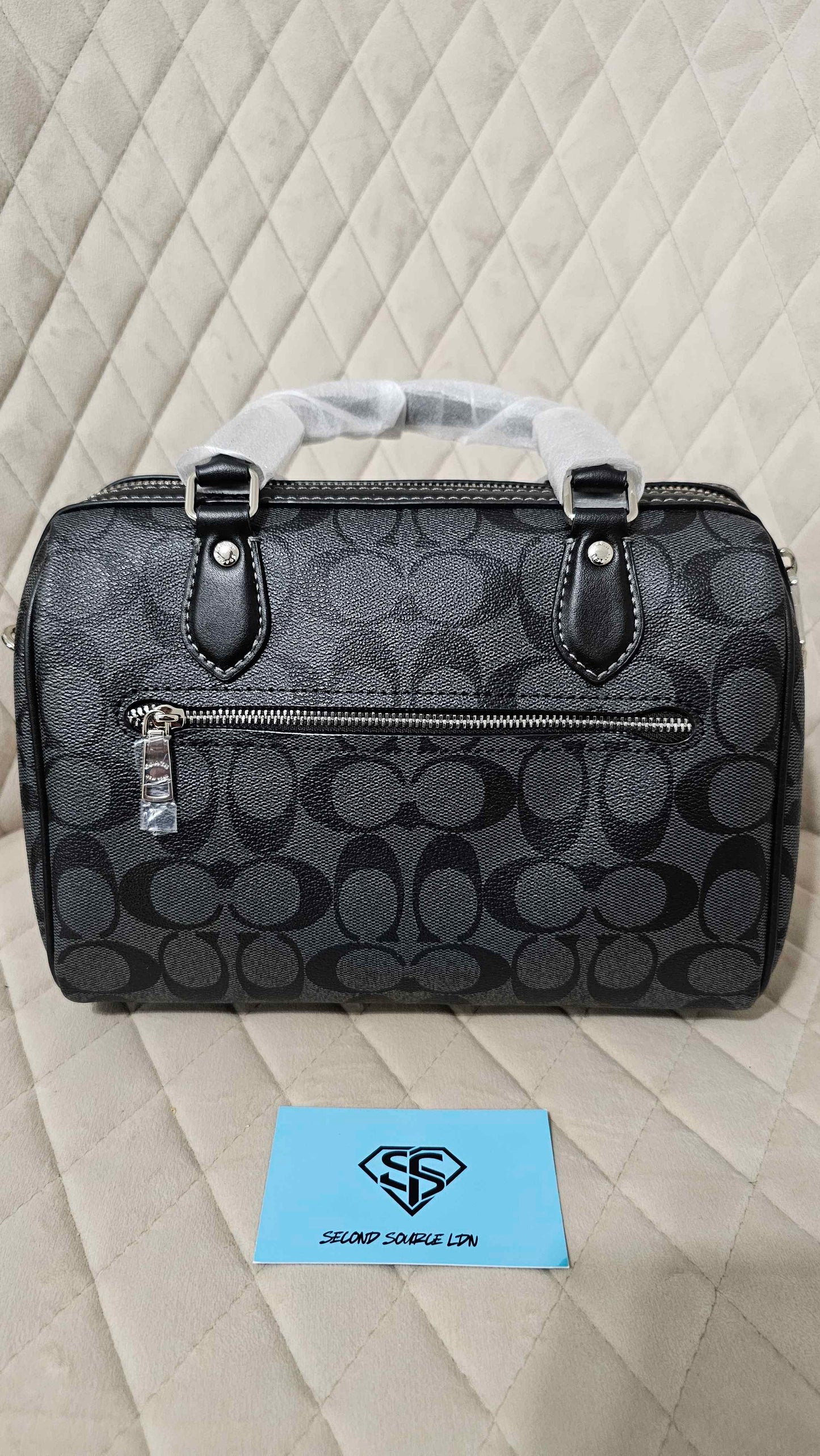 Coach Rowan Satchel Bag In Signature Canvas Black SECOND SOURCE