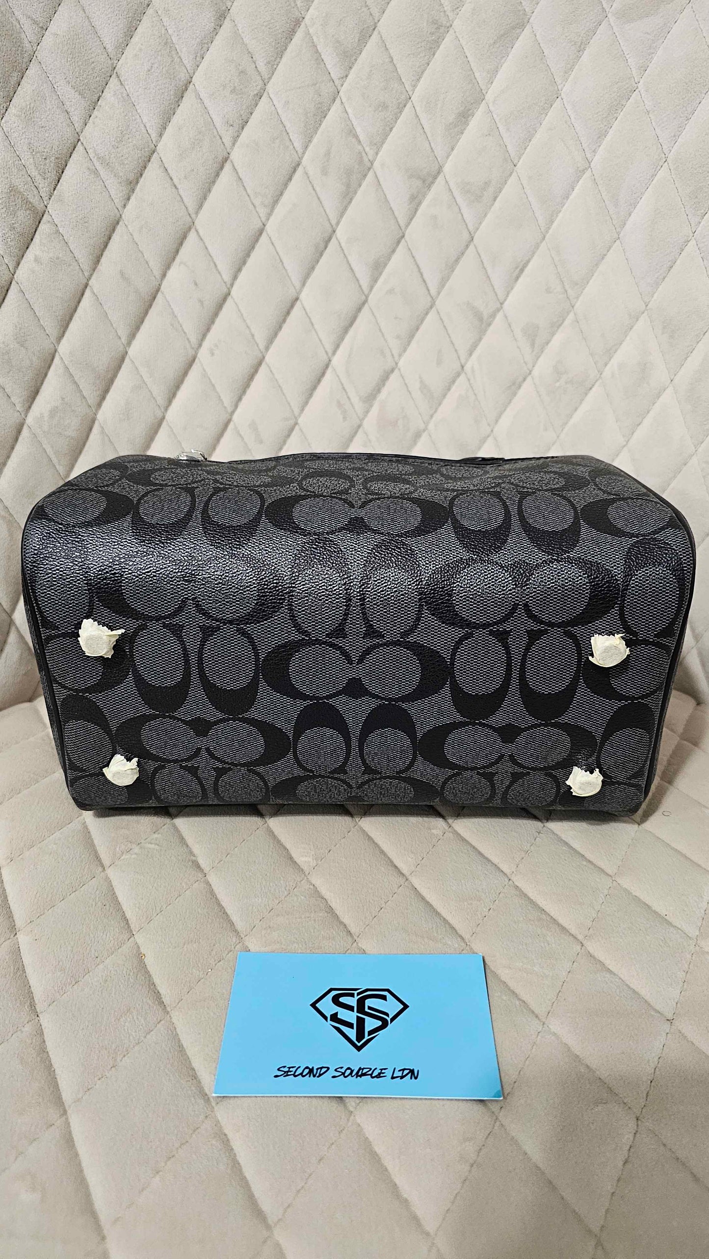 Coach Rowan Satchel Bag In Signature Canvas Black SECOND SOURCE