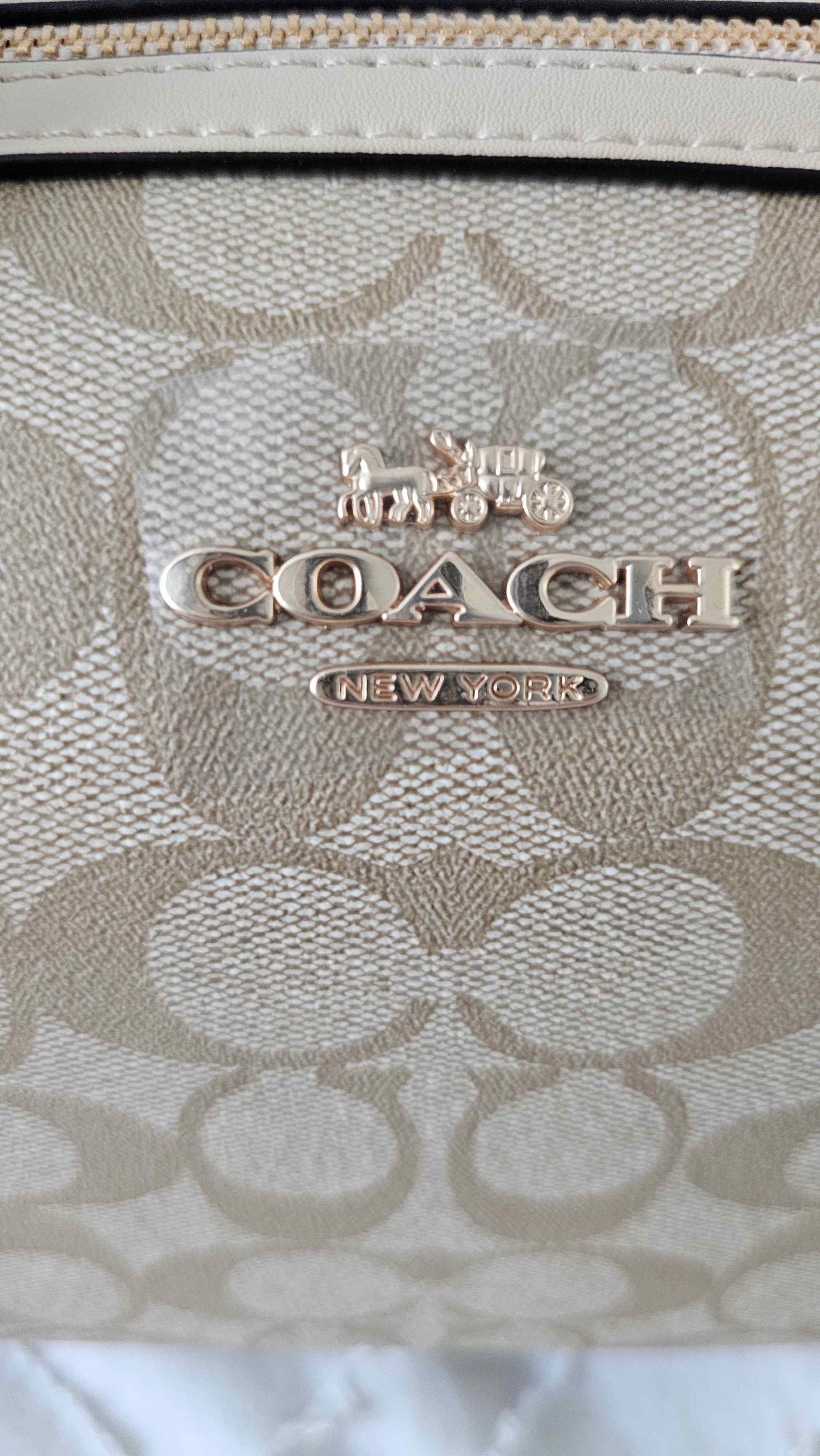 Coach Rowan Satchel Bag In Signature Canvas Sand SECOND SOURCE