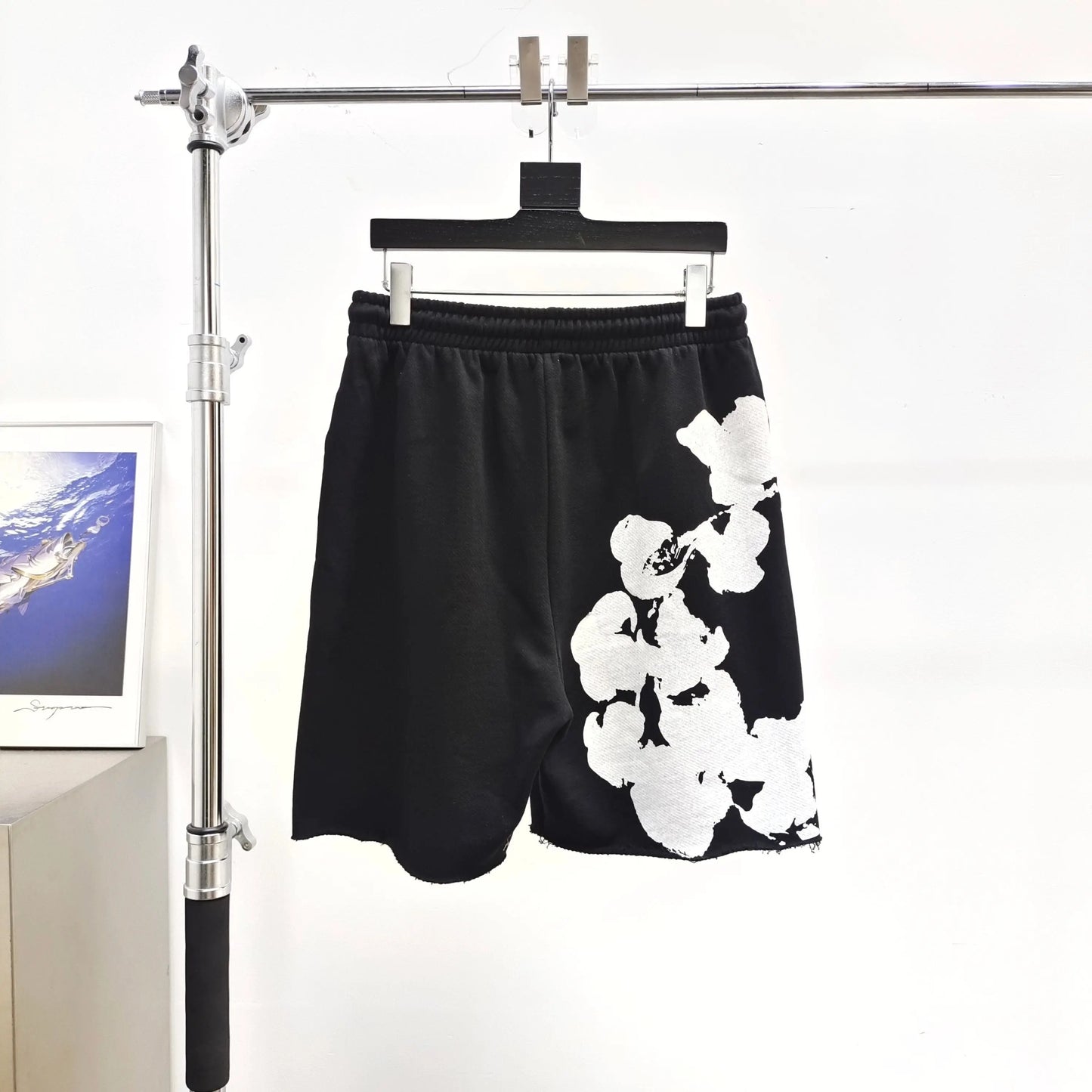 Denim Tears Biggie Wreath Shorts Black SECOND SOURCE