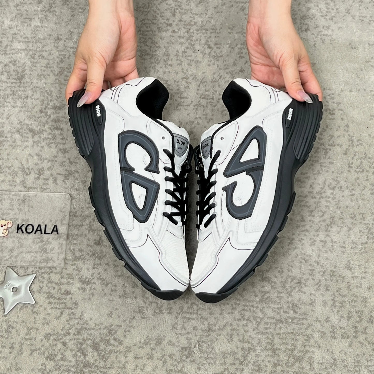 Dior B30 Countdown Sneaker in White/Black SECOND SOURCE