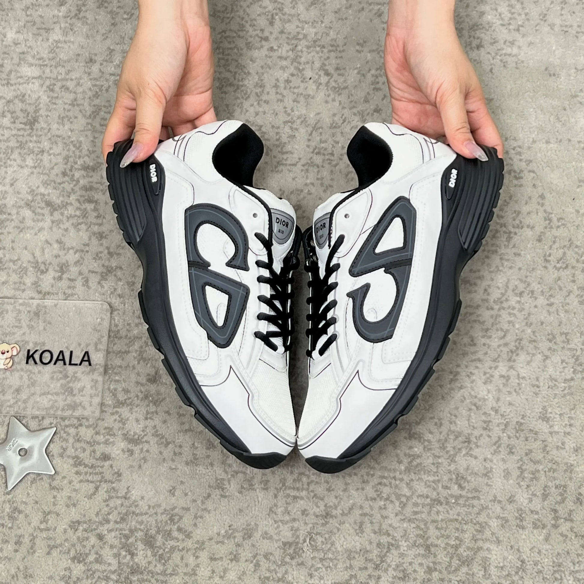 Dior B30 Countdown Sneaker in White/Black SECOND SOURCE