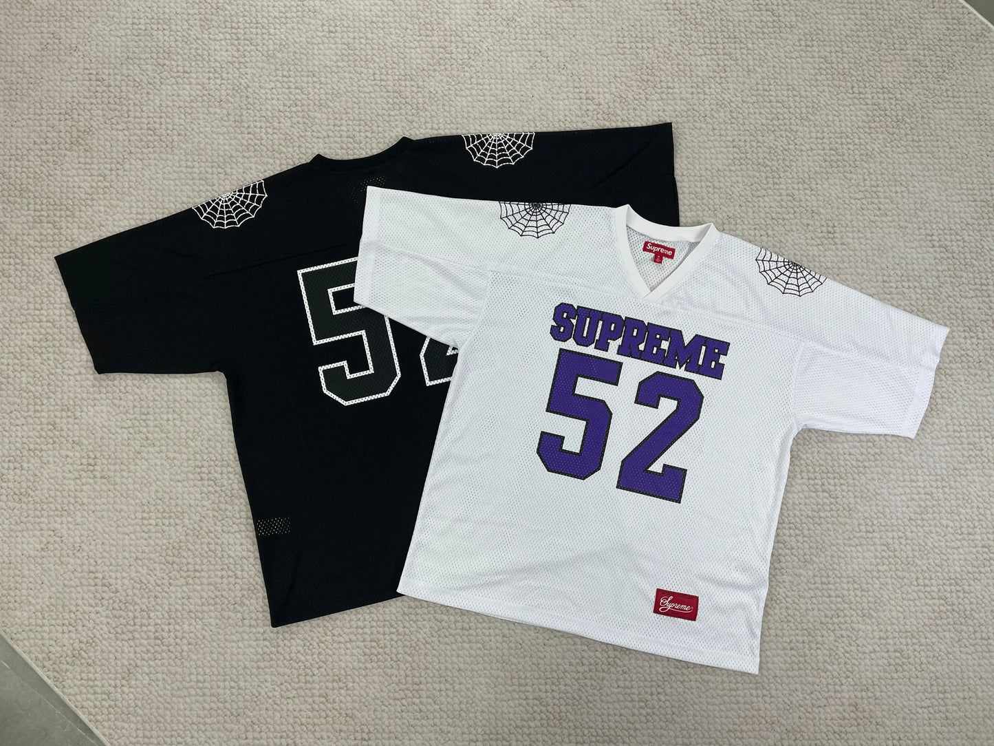 Supreme Spiderweb Black Football Jersey SECOND SOURCE