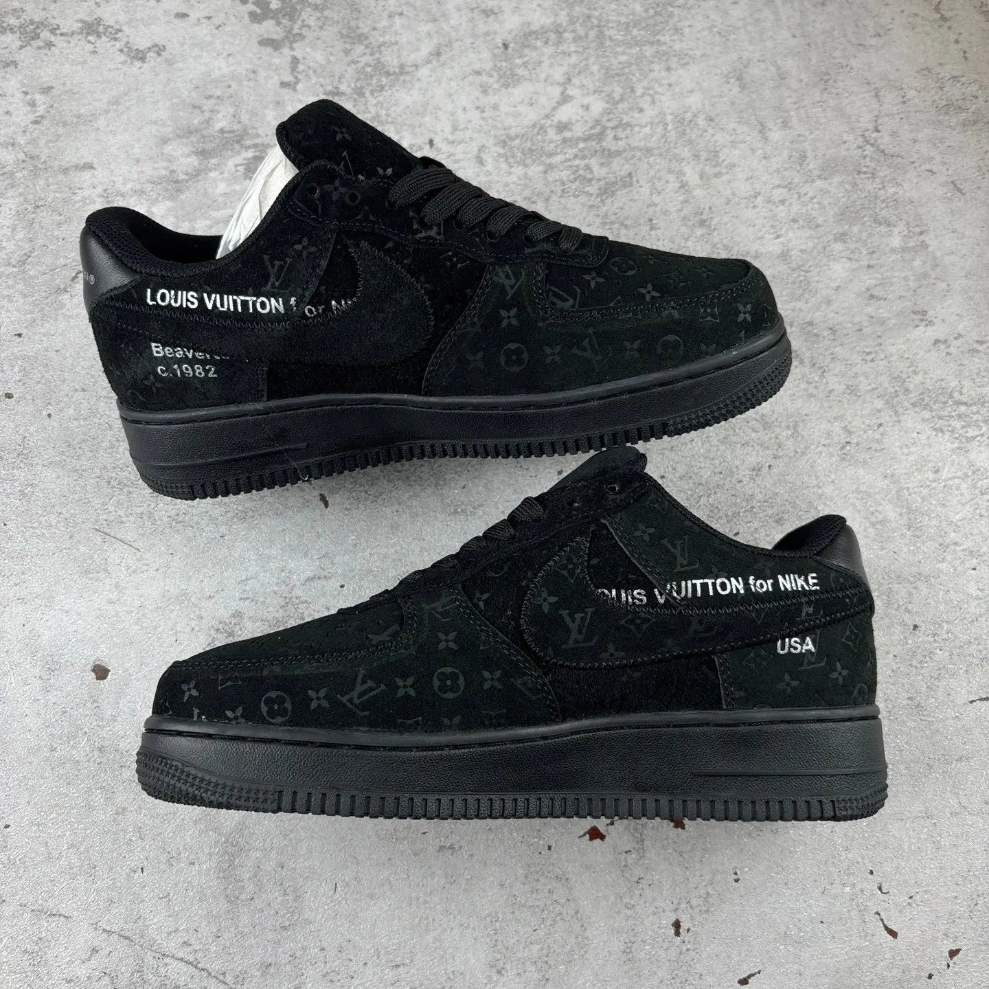 NIKE X LOUIS VUITTON Black Air Force 1 - SECOND SOURCE