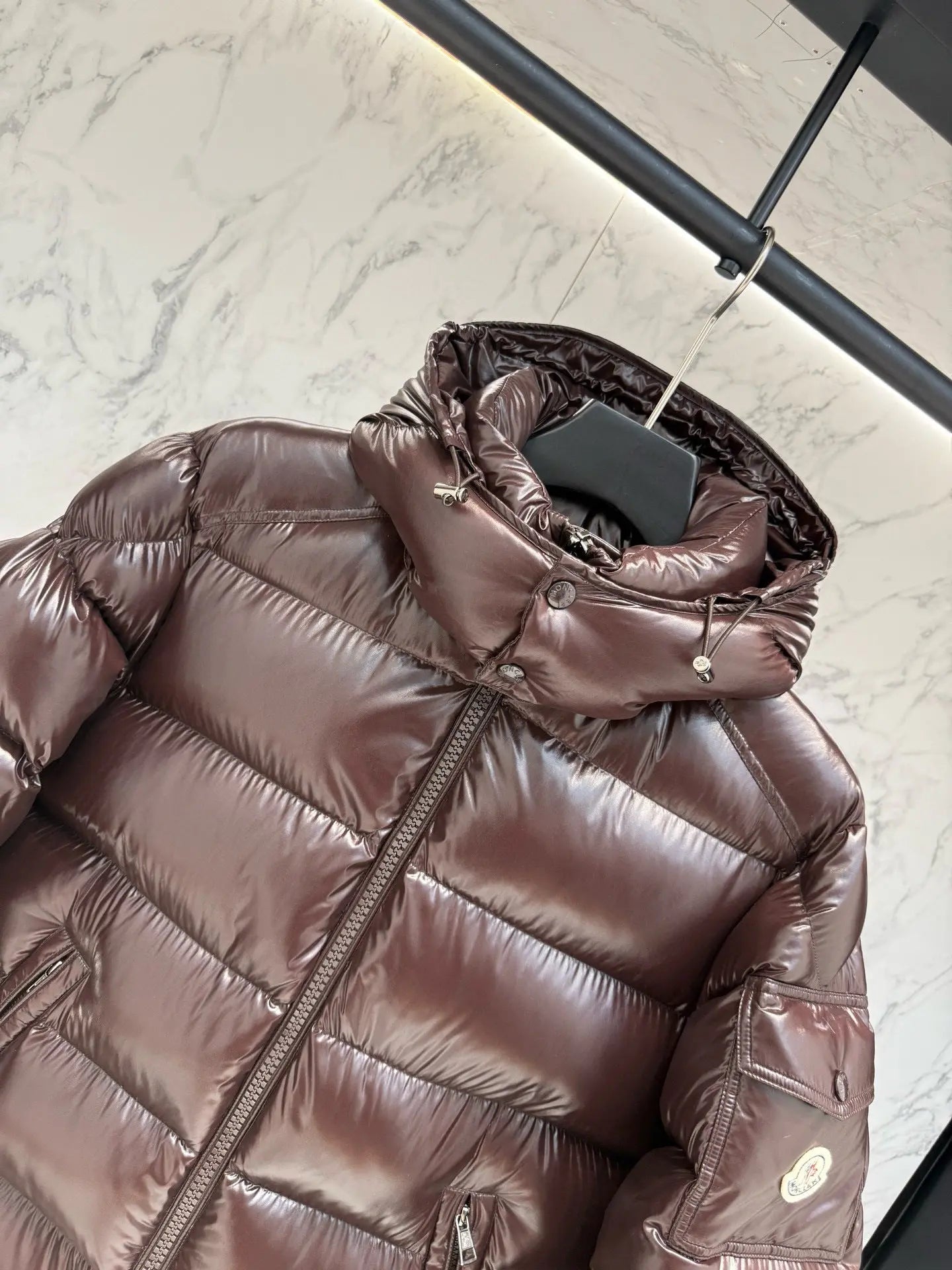 Moncler Maya Silver and Maroon - SECOND SOURCE