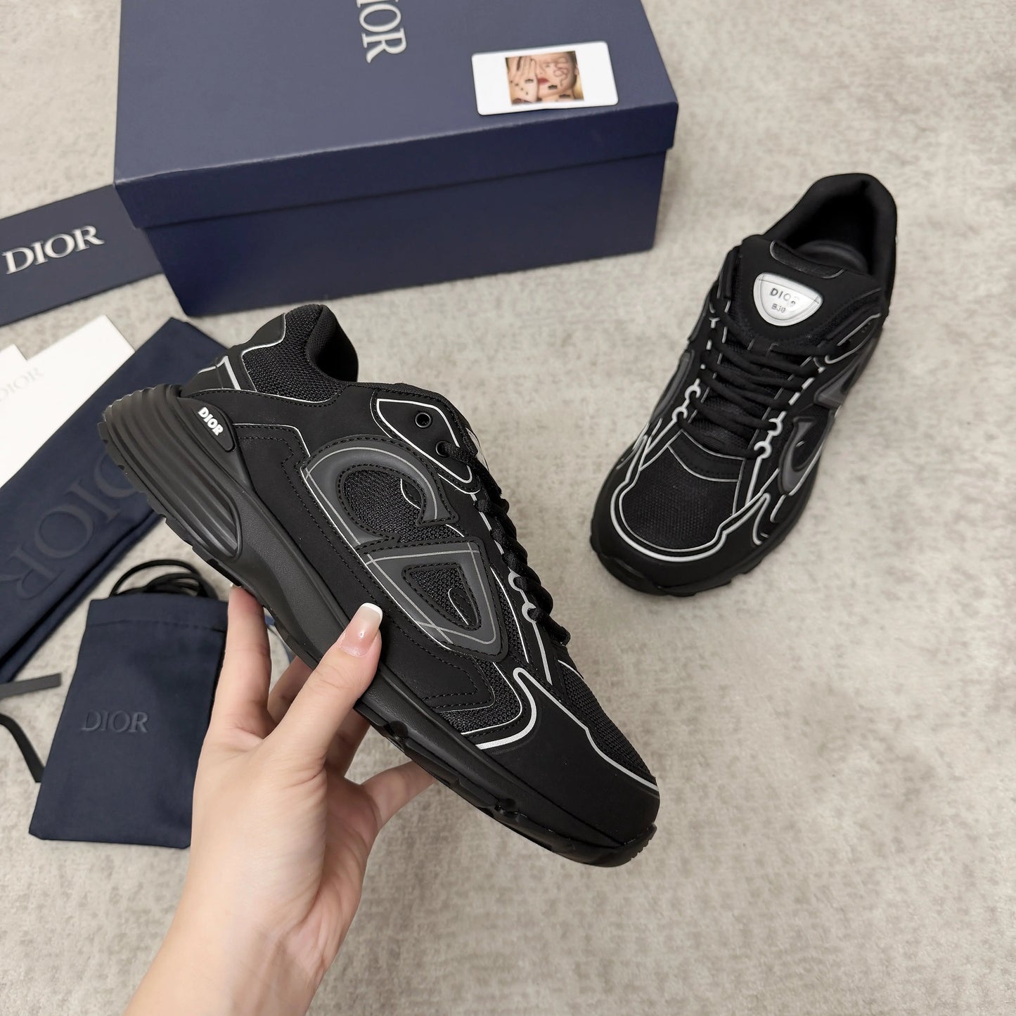 Dior B30 Countdown Sneaker in Black SECOND SOURCE