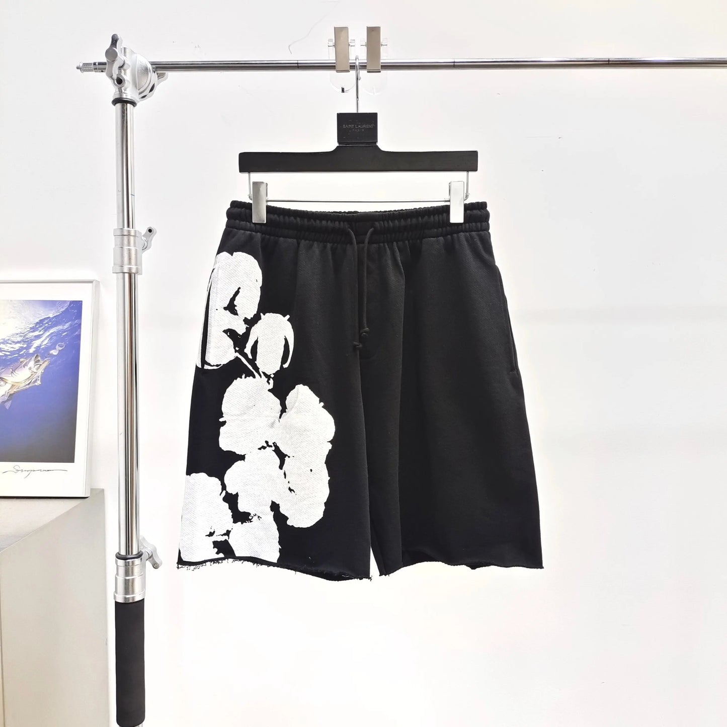 Denim Tears Biggie Wreath Shorts Black SECOND SOURCE