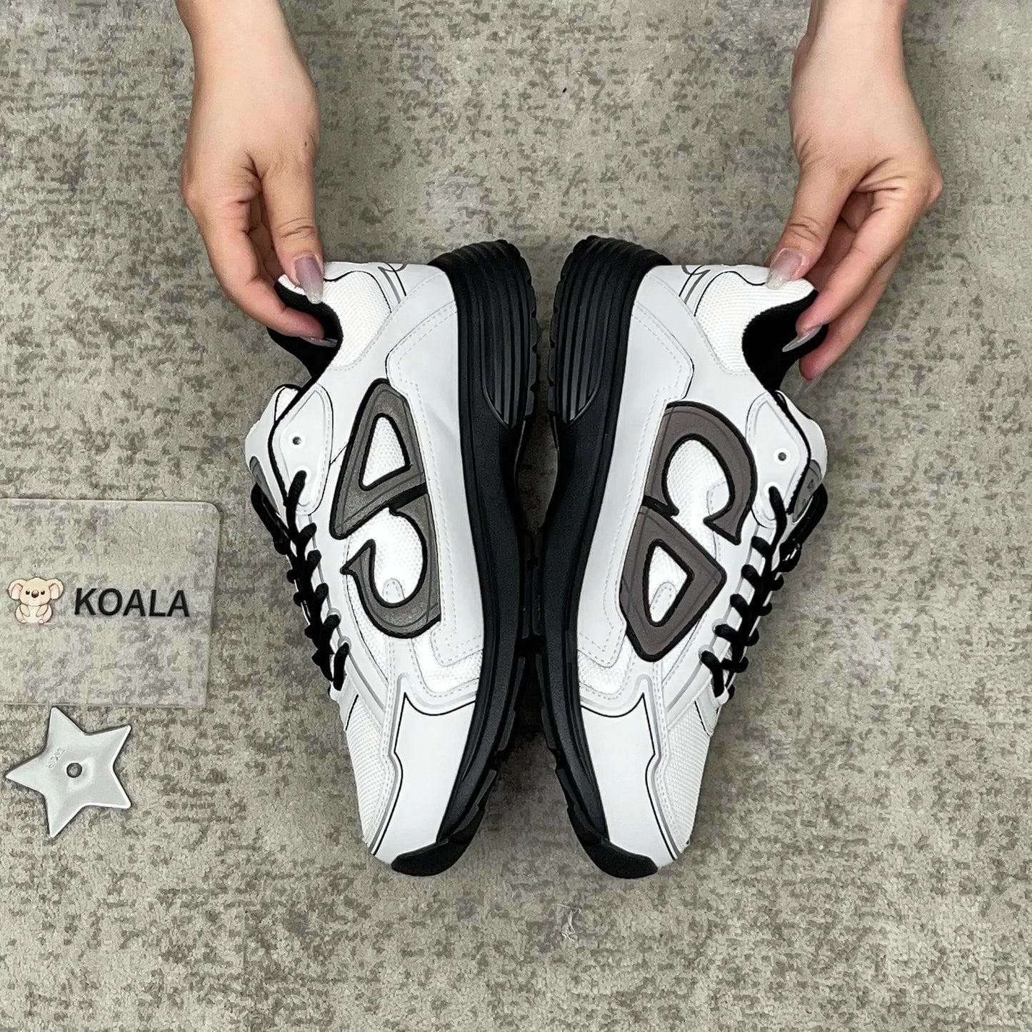 Dior B30 Countdown Sneaker in White/Black SECOND SOURCE