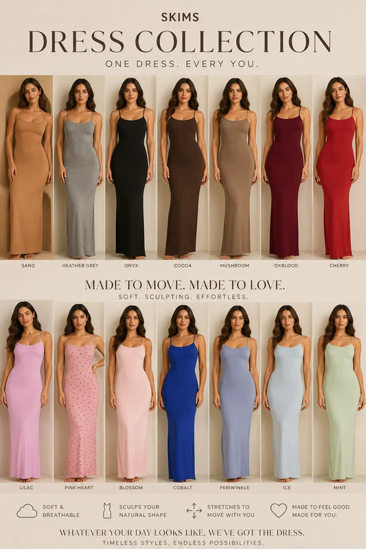 SKIMS RIBBED Soft Lounge Slip Dress SECOND SOURCE