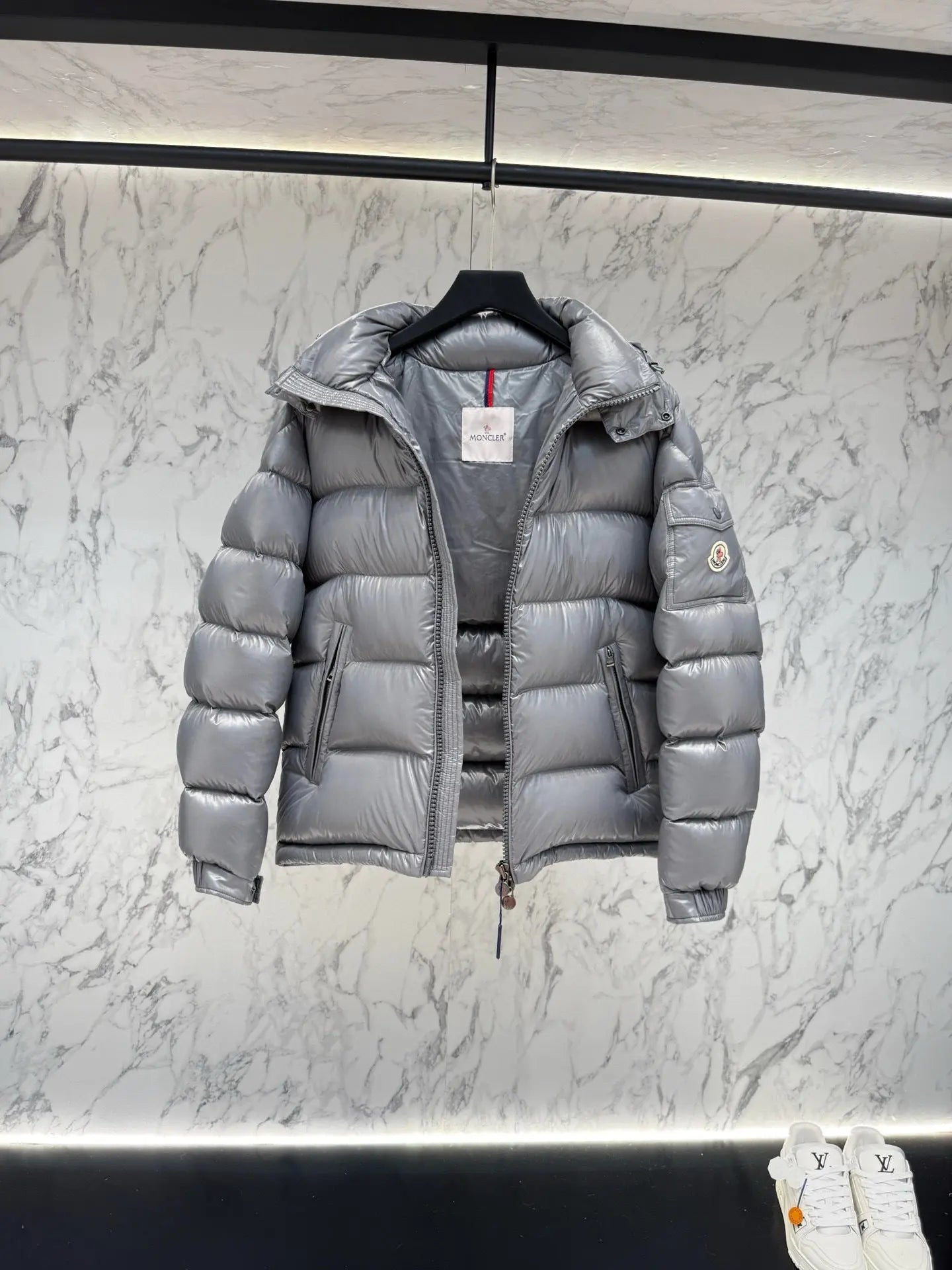 Moncler Maya Silver and Maroon - SECOND SOURCE