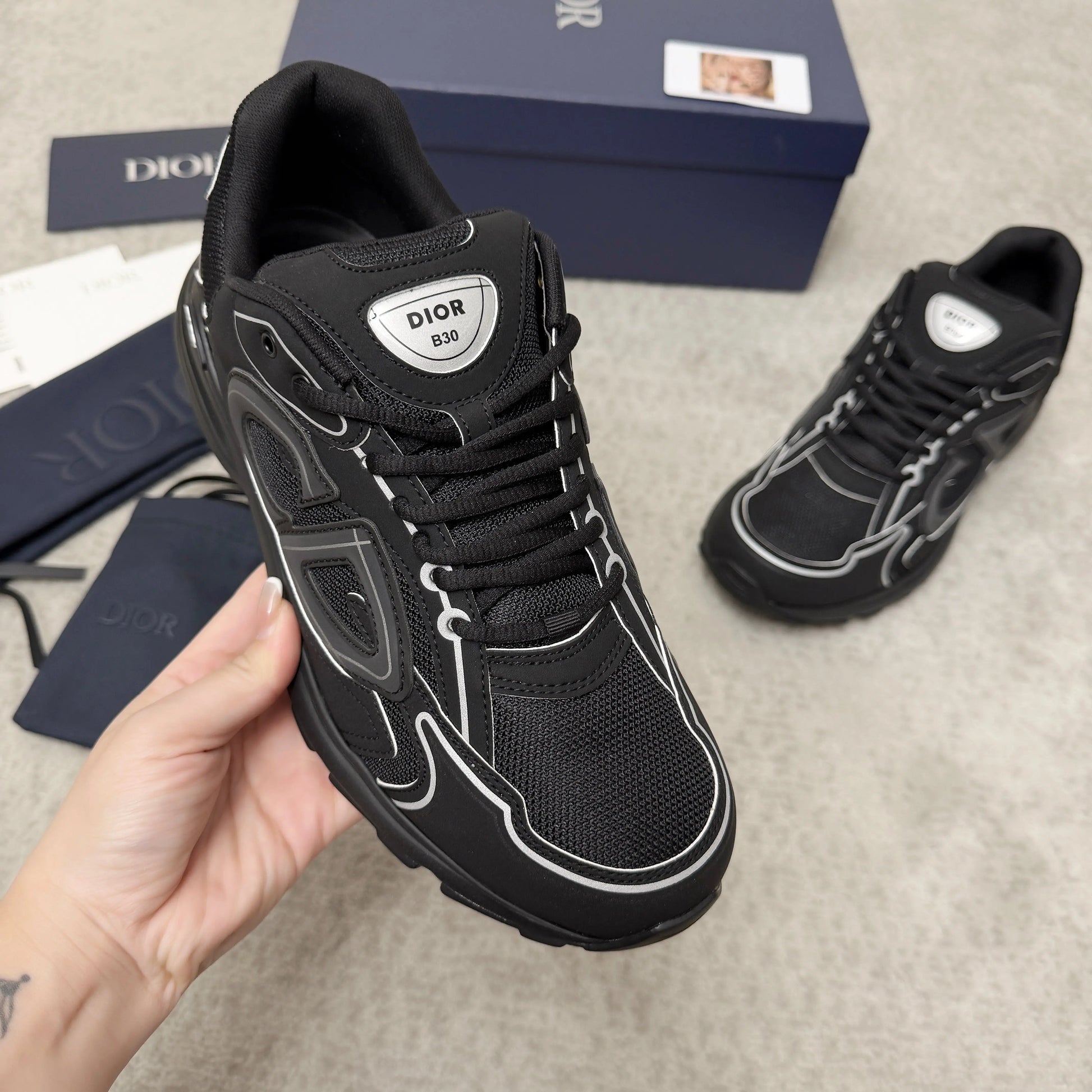 Dior B30 Countdown Sneaker in Black SECOND SOURCE