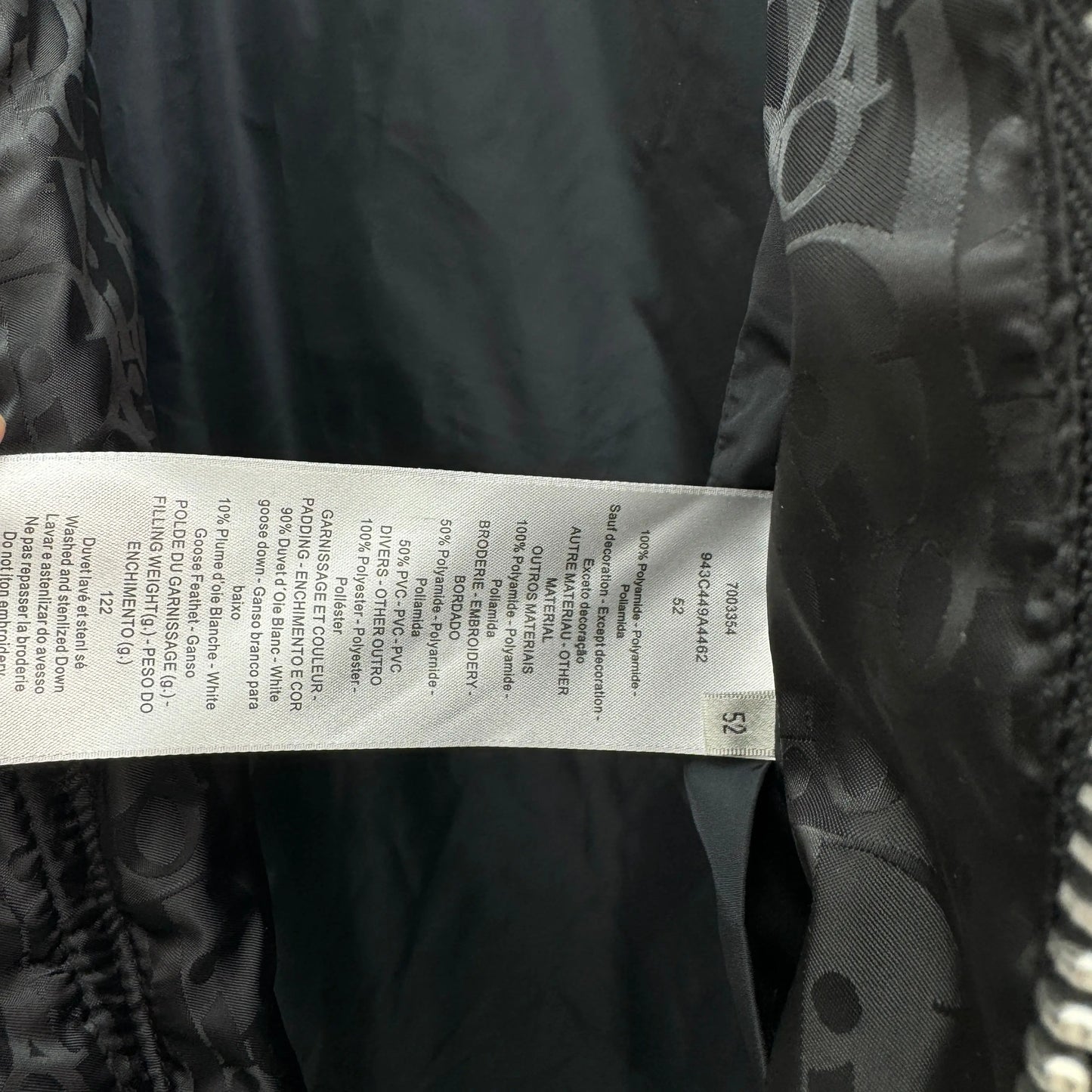 Dior Oblique Monogram Puffer In Black SECOND SOURCE