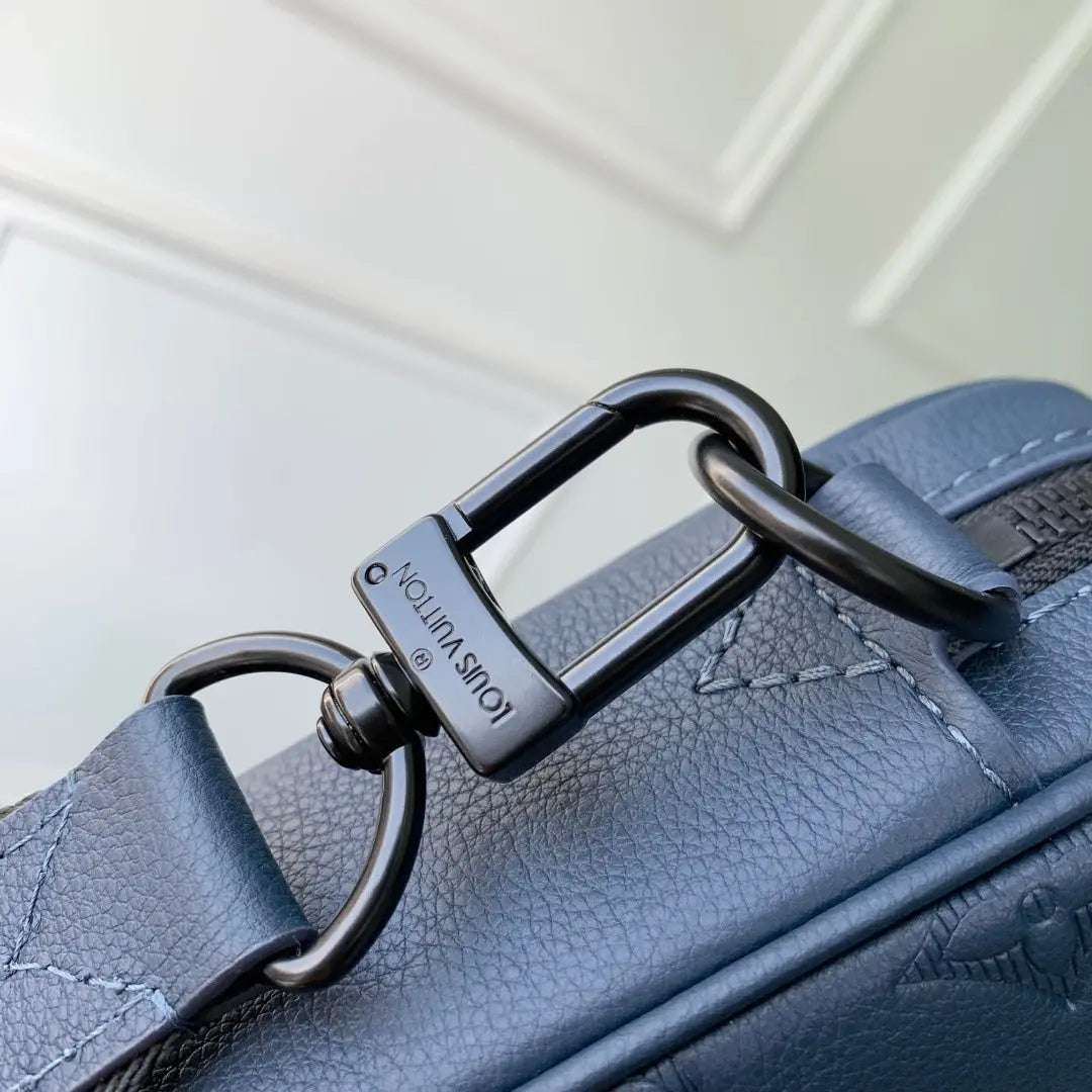 Trio Messenger Bag - Monogram Shadow Leather Blue Louis Vuitton