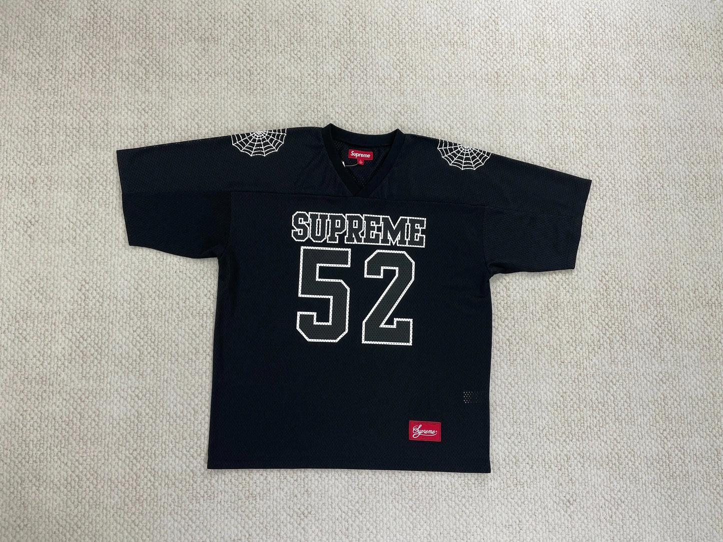 Supreme Spiderweb Black Football Jersey SECOND SOURCE