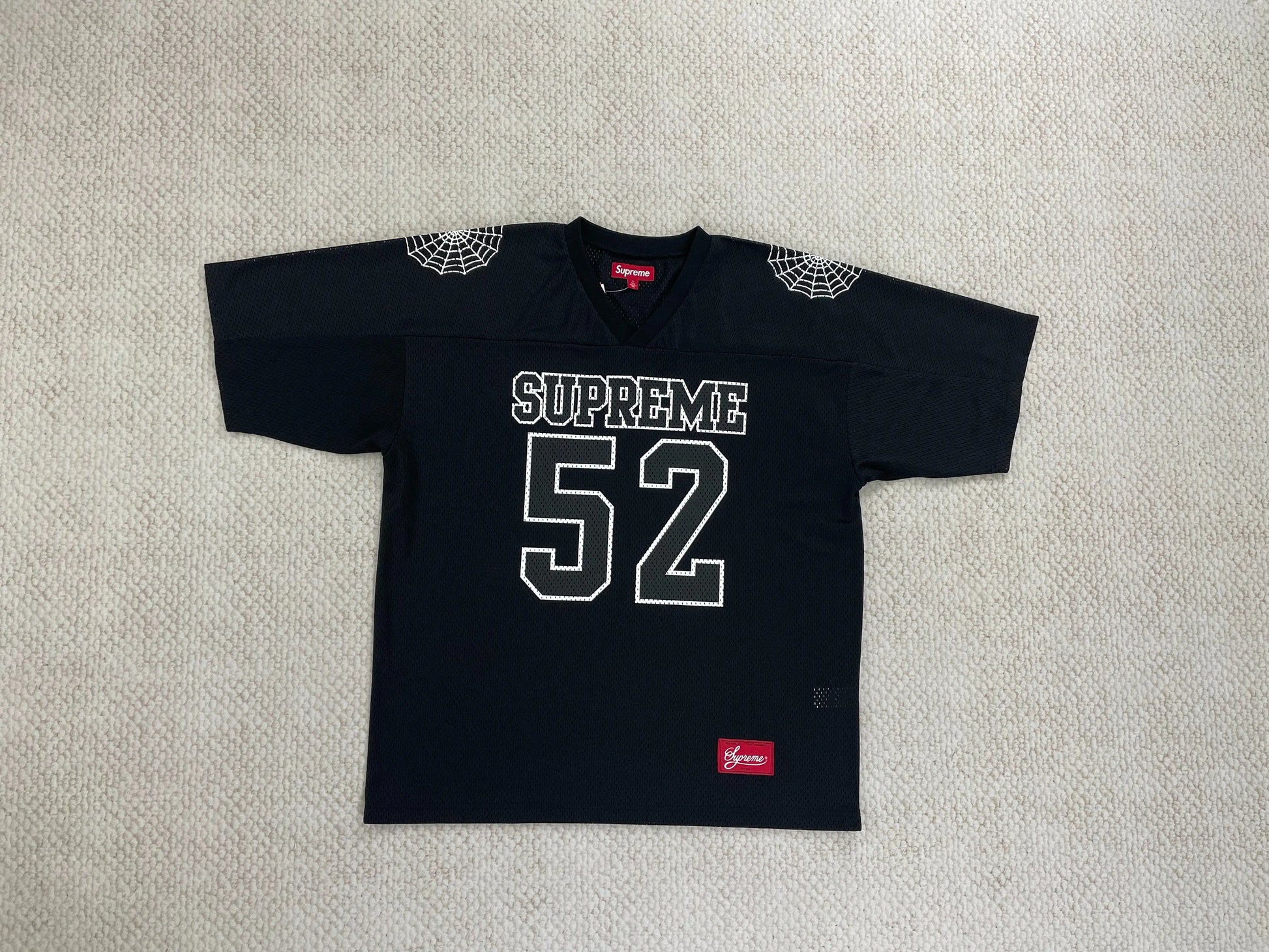 Supreme Spiderweb Black Football Jersey SECOND SOURCE