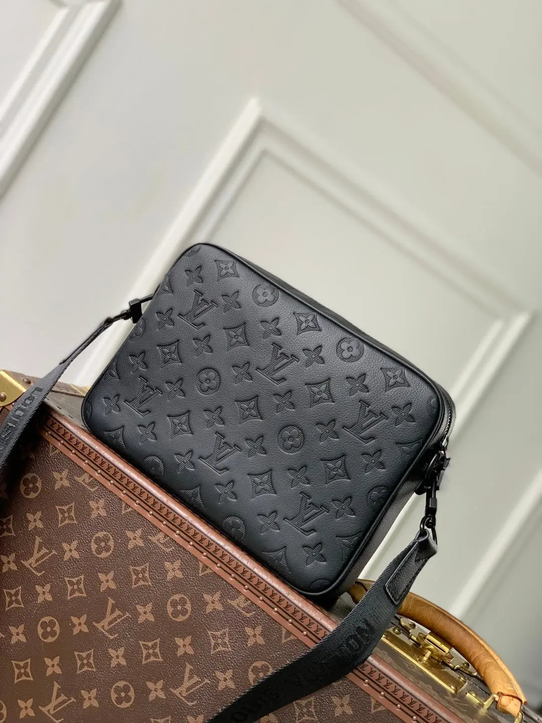 Trio Messenger Bag - Monogram Shadow Leather Black Louis Vuitton