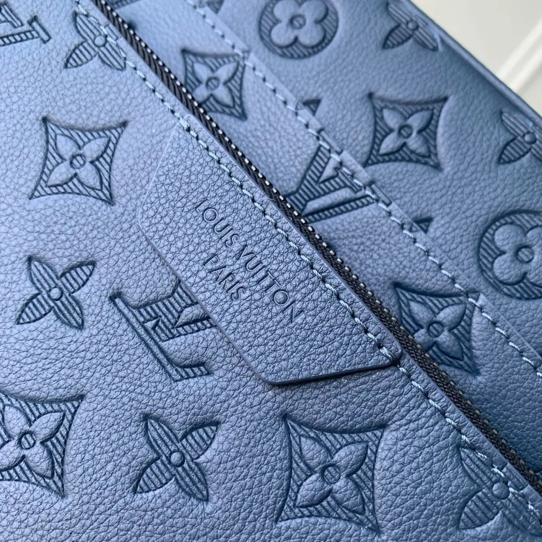 Trio Messenger Bag - Monogram Shadow Leather Blue Louis Vuitton