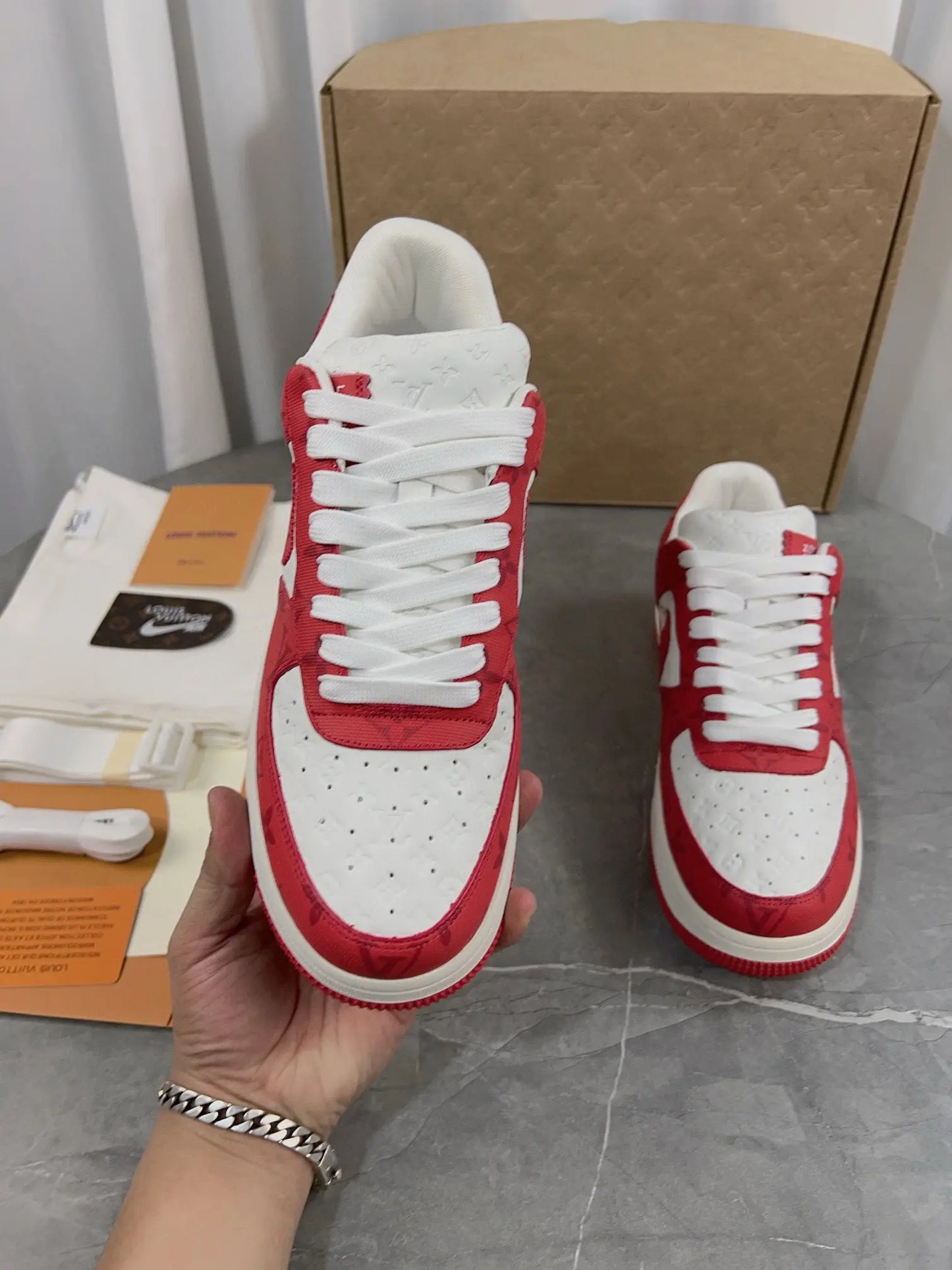 NIKE X LOUIS VUITTON Red Air Force 1 - SECOND SOURCE