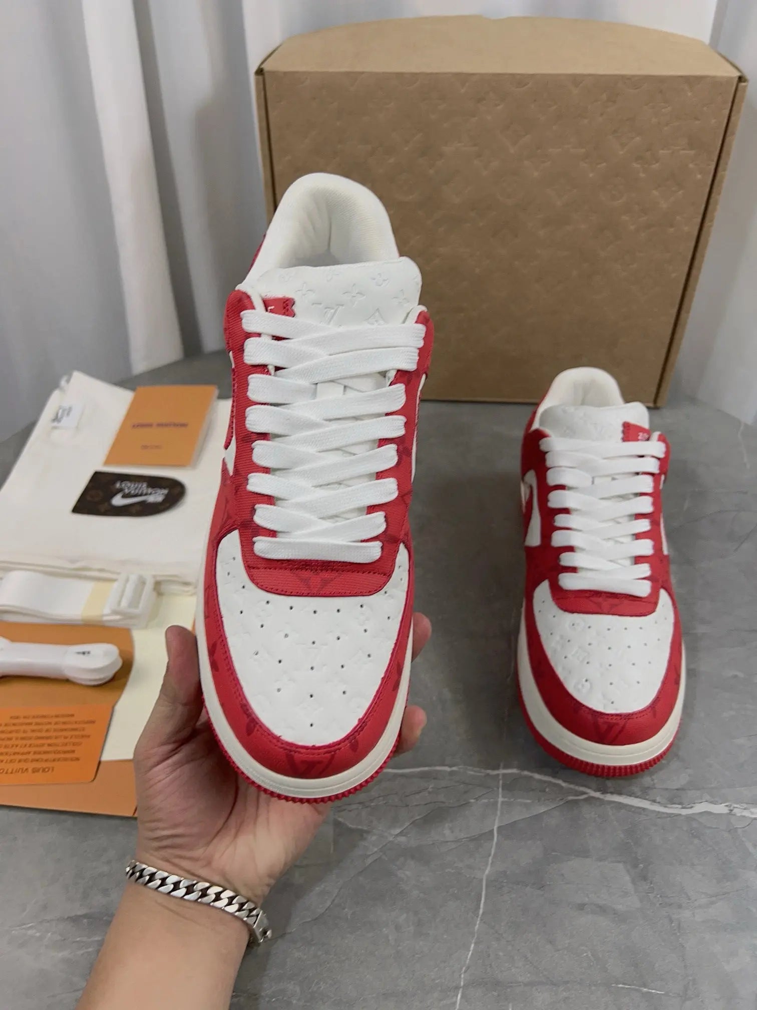 NIKE X LOUIS VUITTON Red Air Force 1 - SECOND SOURCE