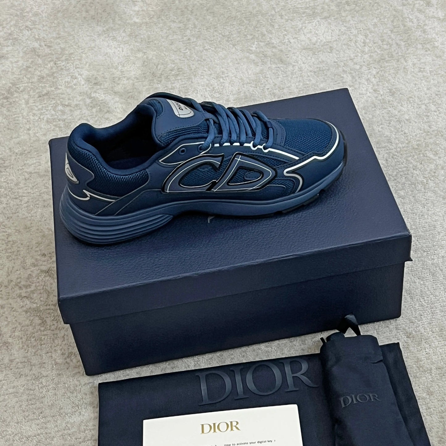 Dior B30 Countdown Sneaker in Navy SECOND SOURCE