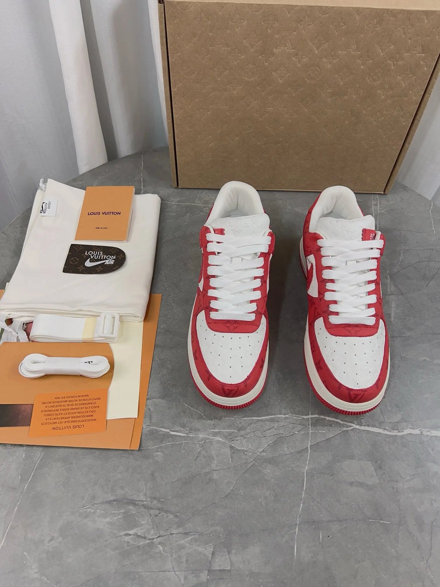 NIKE X LOUIS VUITTON Red Air Force 1 - SECOND SOURCE