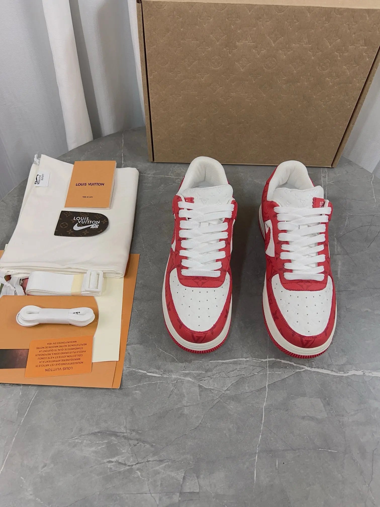 NIKE X LOUIS VUITTON Red Air Force 1 - SECOND SOURCE