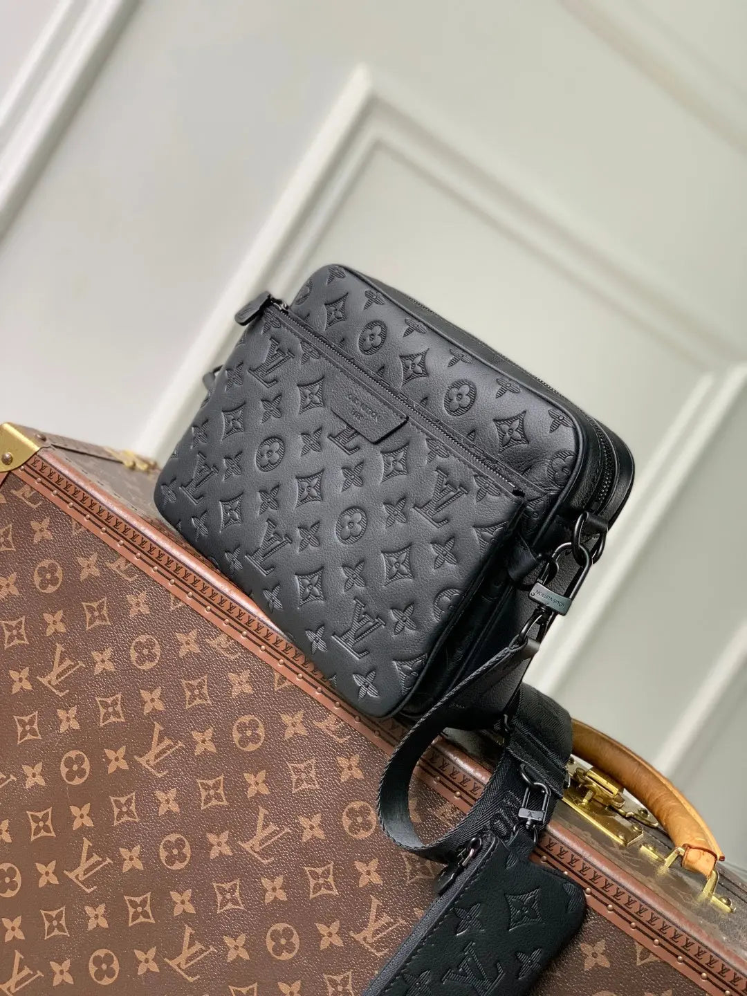 Trio Messenger Bag - Monogram Shadow Leather Black Louis Vuitton