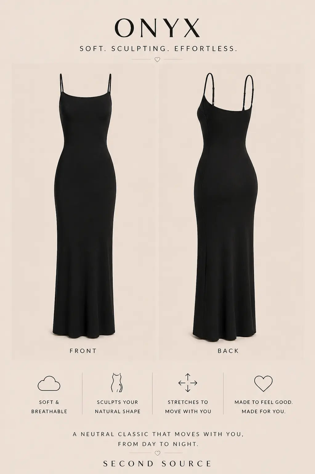 SKIMS RIBBED Soft Lounge Slip Dress SECOND SOURCE