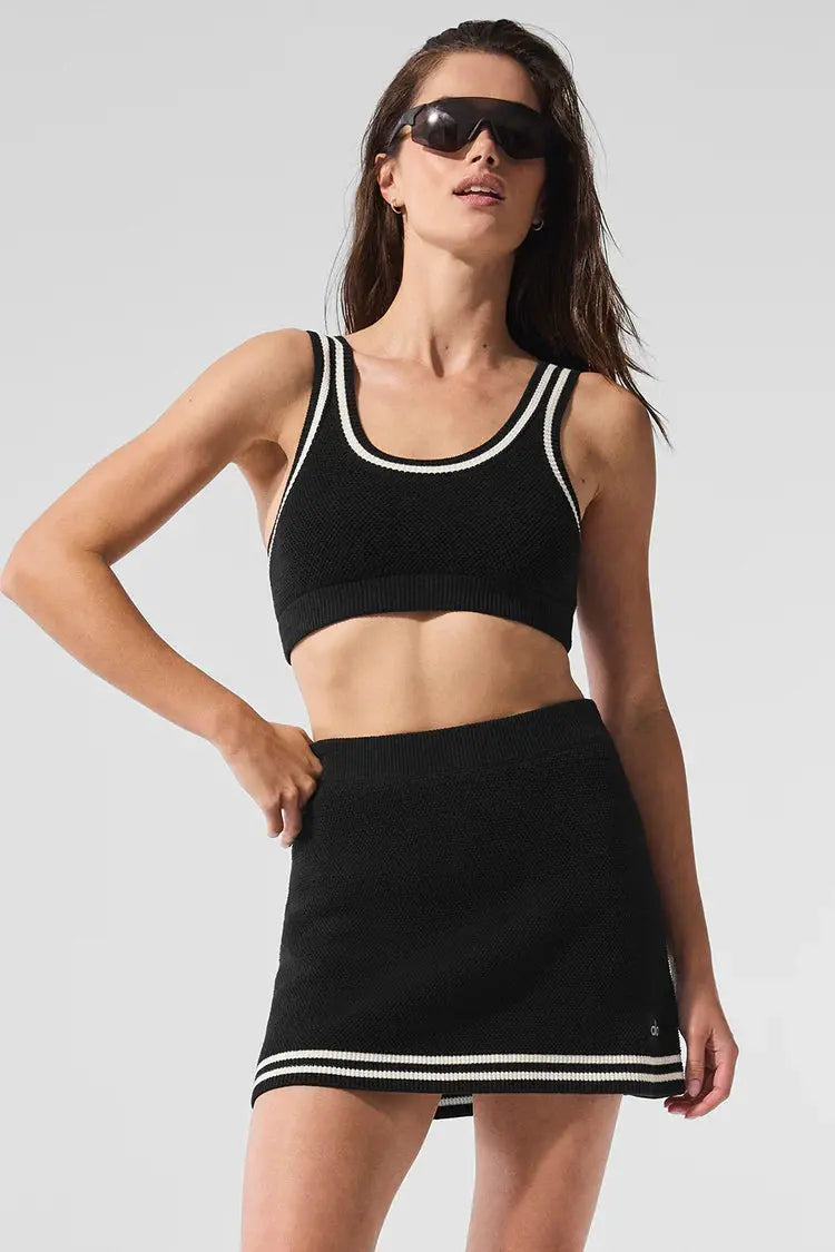 ALO Tennis Club Sweater Knit Skirt And Bra SECOND SOURCE