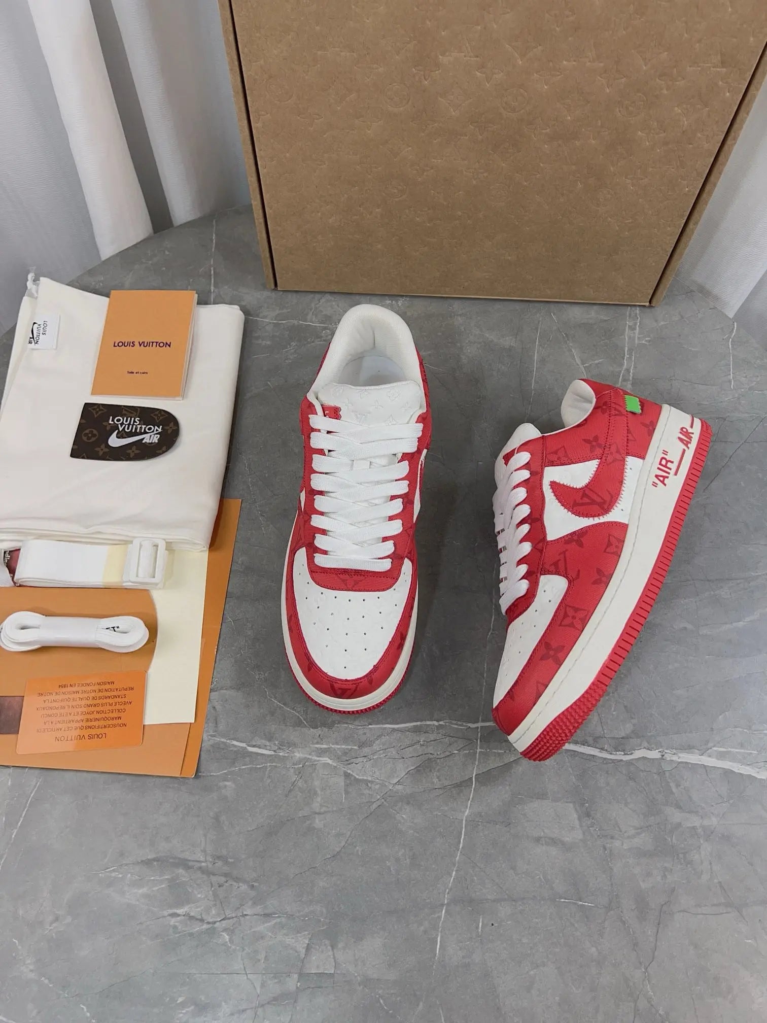 NIKE X LOUIS VUITTON Red Air Force 1 - SECOND SOURCE