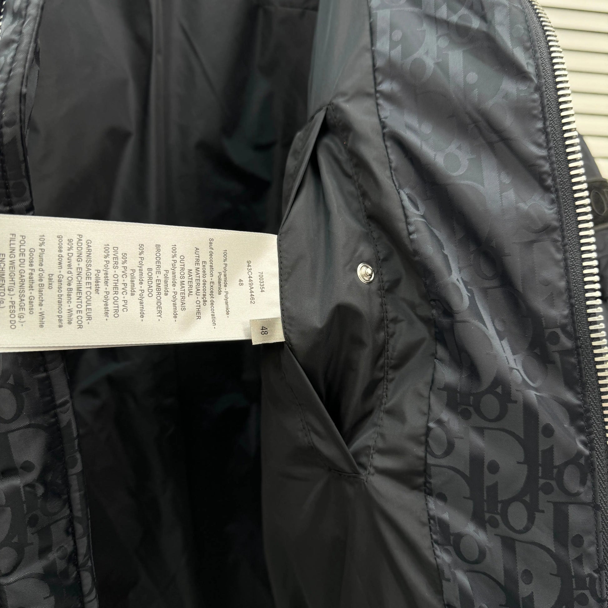 Dior Oblique Monogram Puffer In Navy SECOND SOURCE