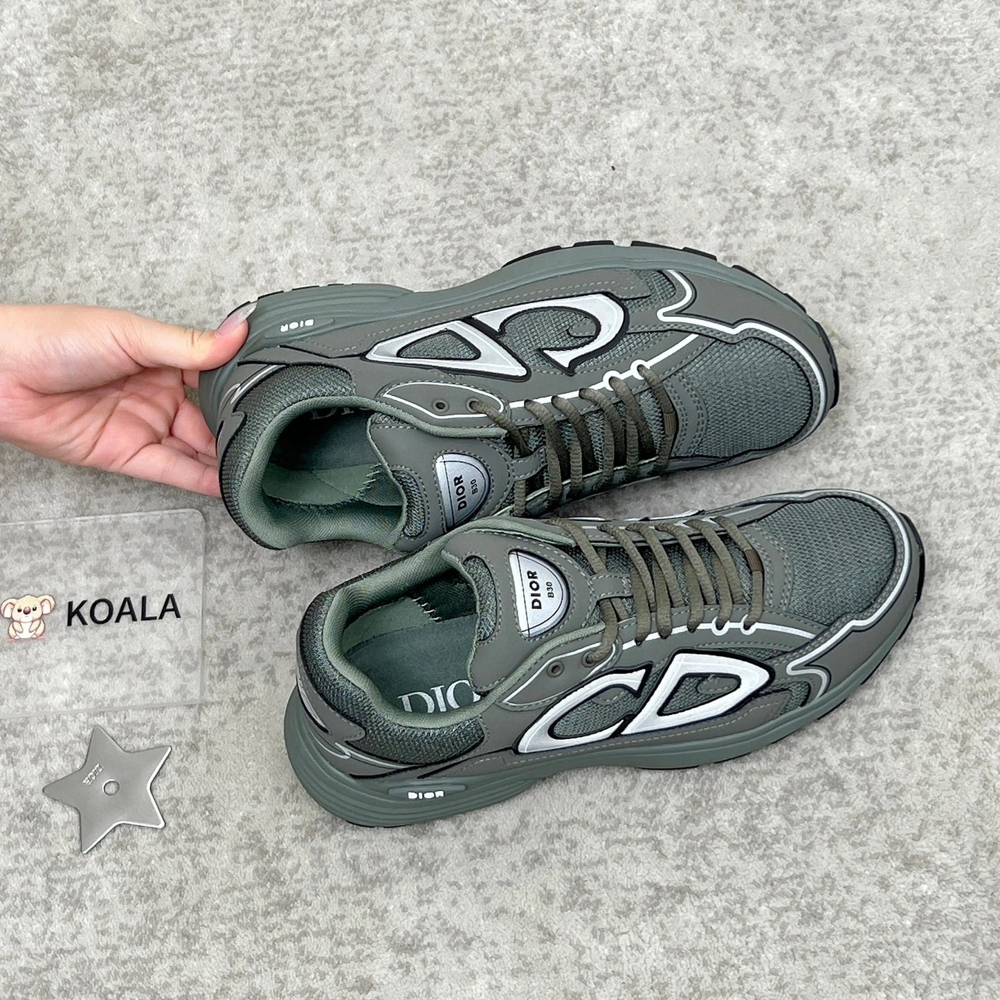 Dior B30 Countdown Sneaker in Olive SECOND SOURCE