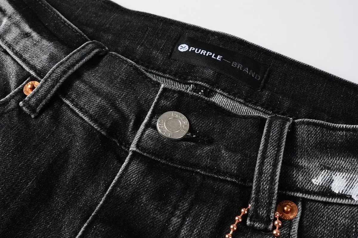 Purple Brand Jeans Black With Orange splatter - SECOND SOURCE