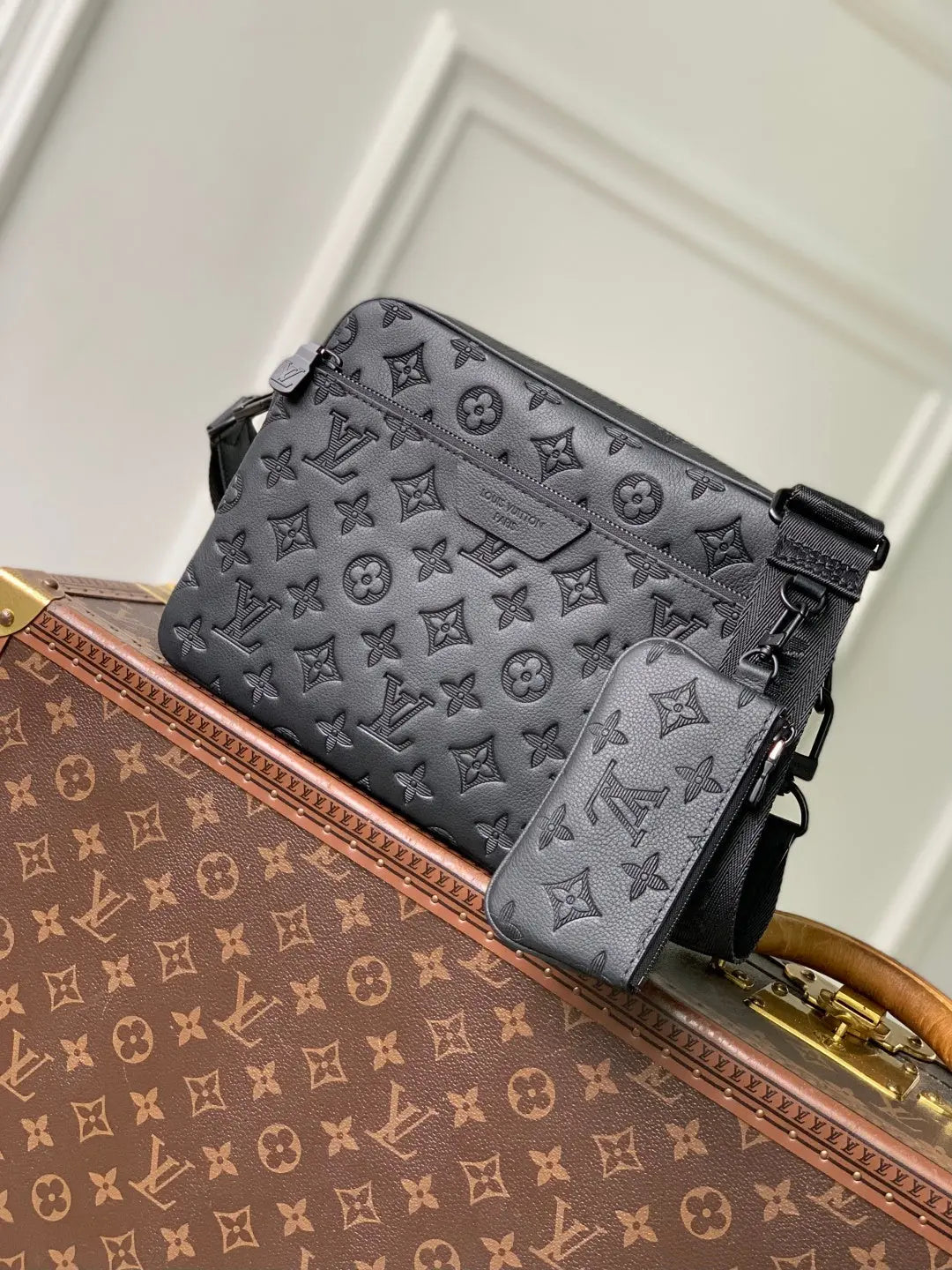 Trio Messenger Bag - Monogram Shadow Leather Black Louis Vuitton