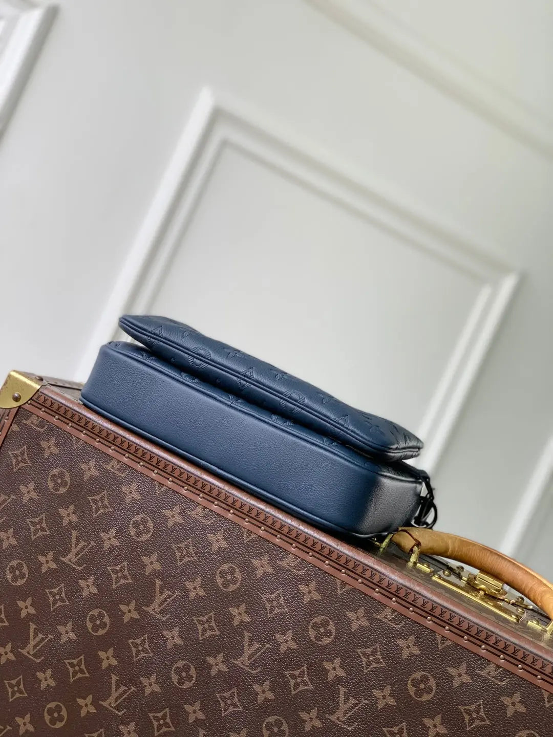 Trio Messenger Bag - Monogram Shadow Leather Blue Louis Vuitton