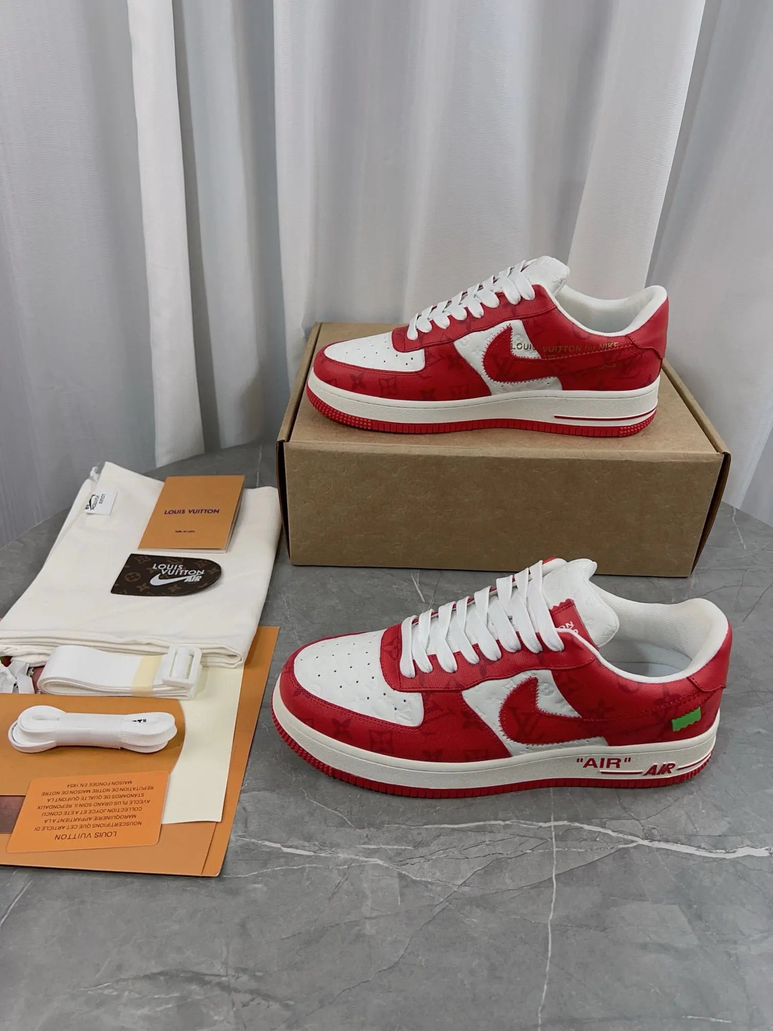 NIKE X LOUIS VUITTON Red Air Force 1 - SECOND SOURCE