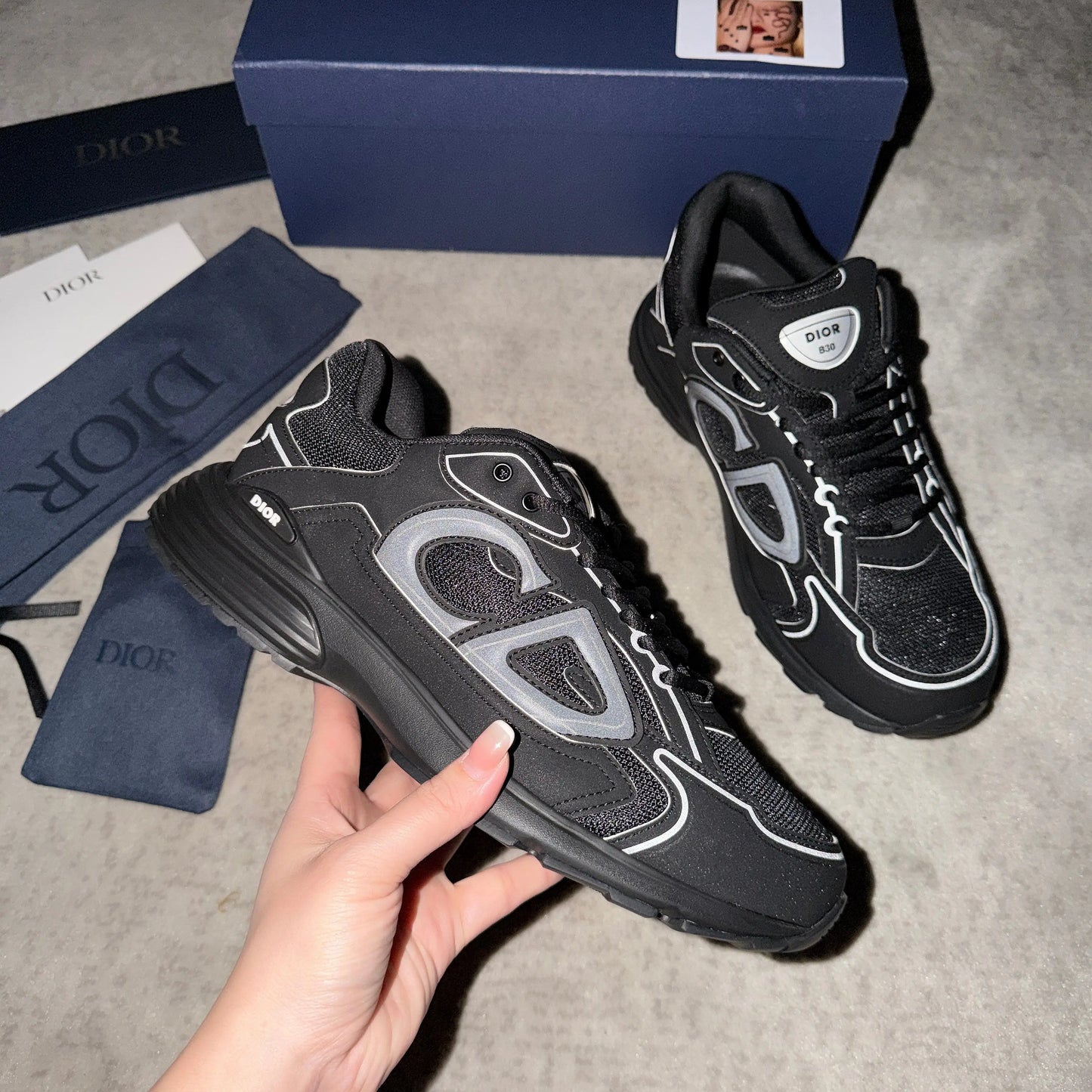 Dior B30 Countdown Sneaker in Black SECOND SOURCE