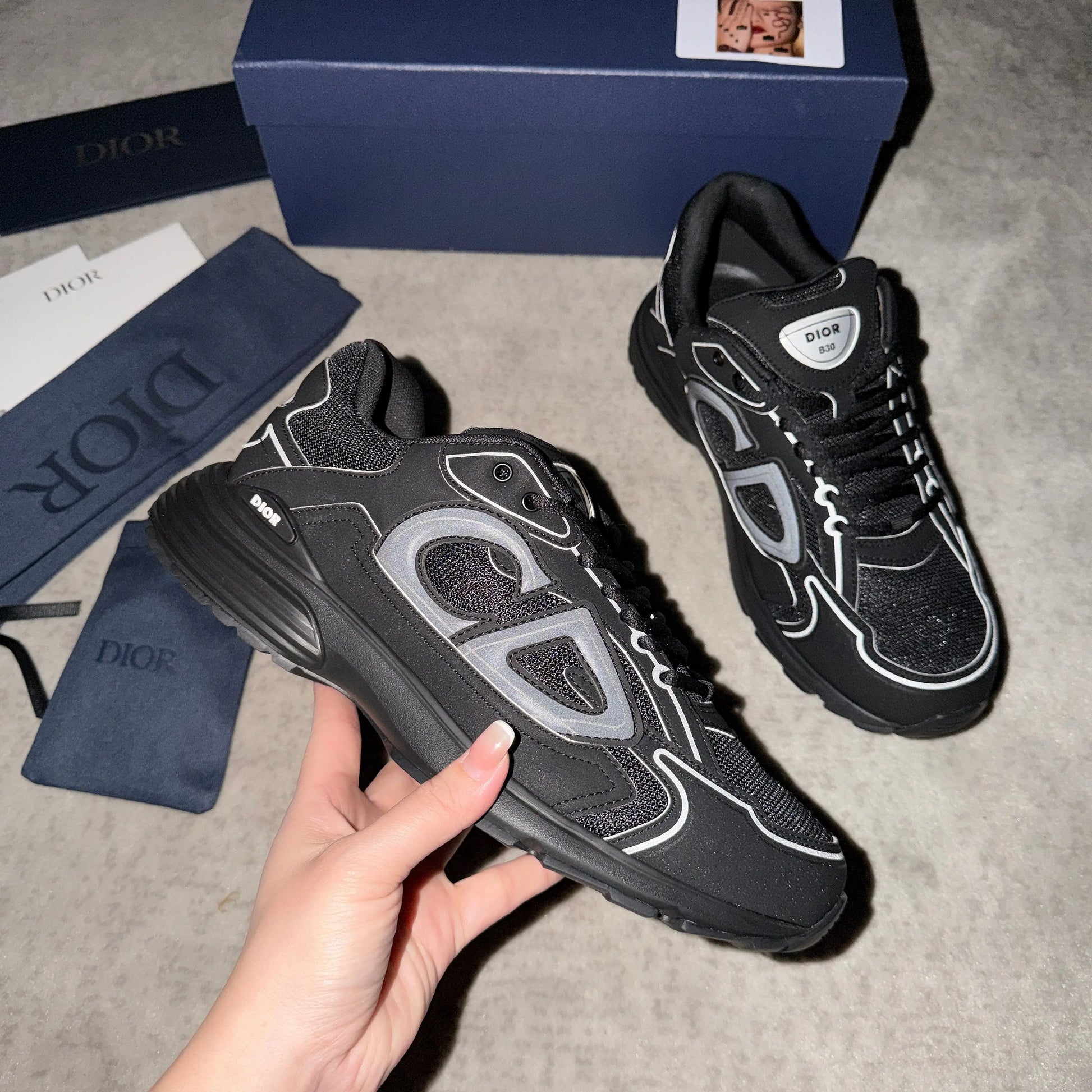 Dior B30 Countdown Sneaker in Black SECOND SOURCE