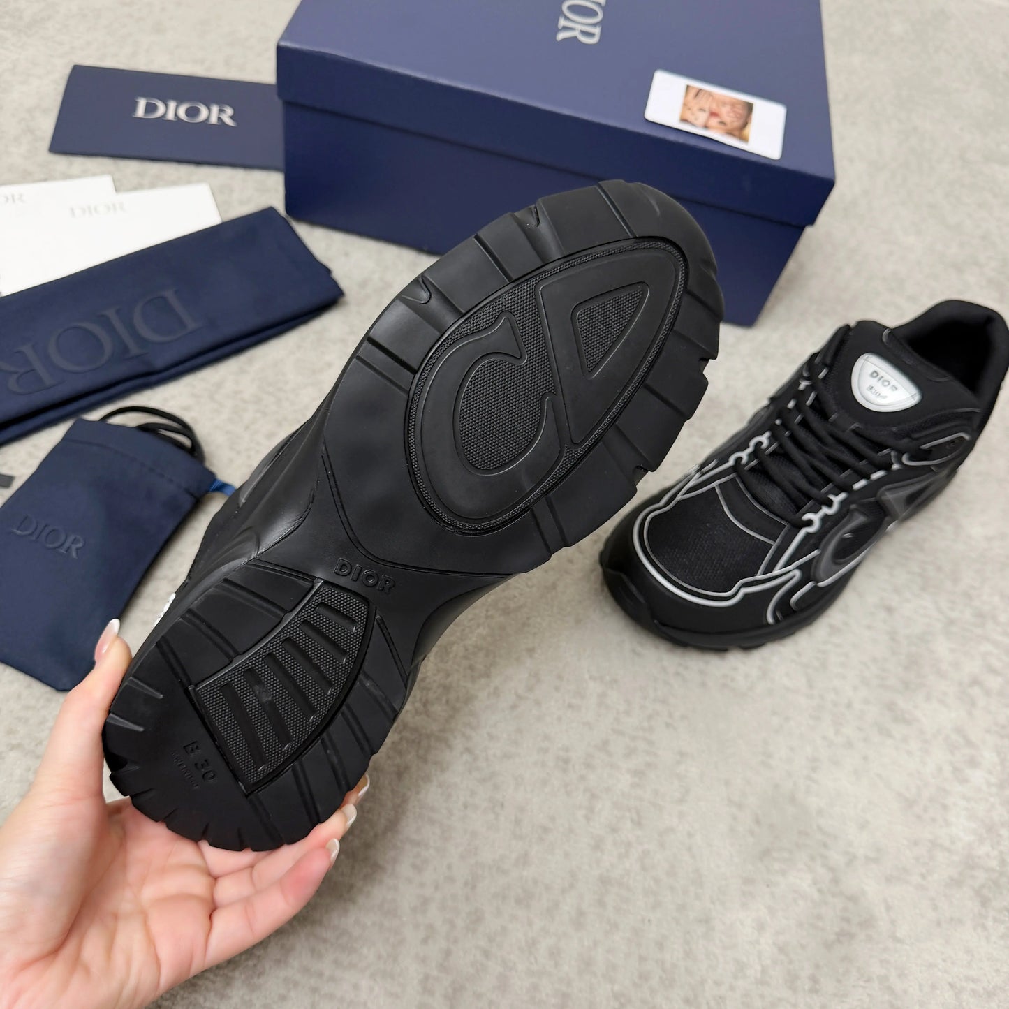 Dior B30 Countdown Sneaker in Black SECOND SOURCE