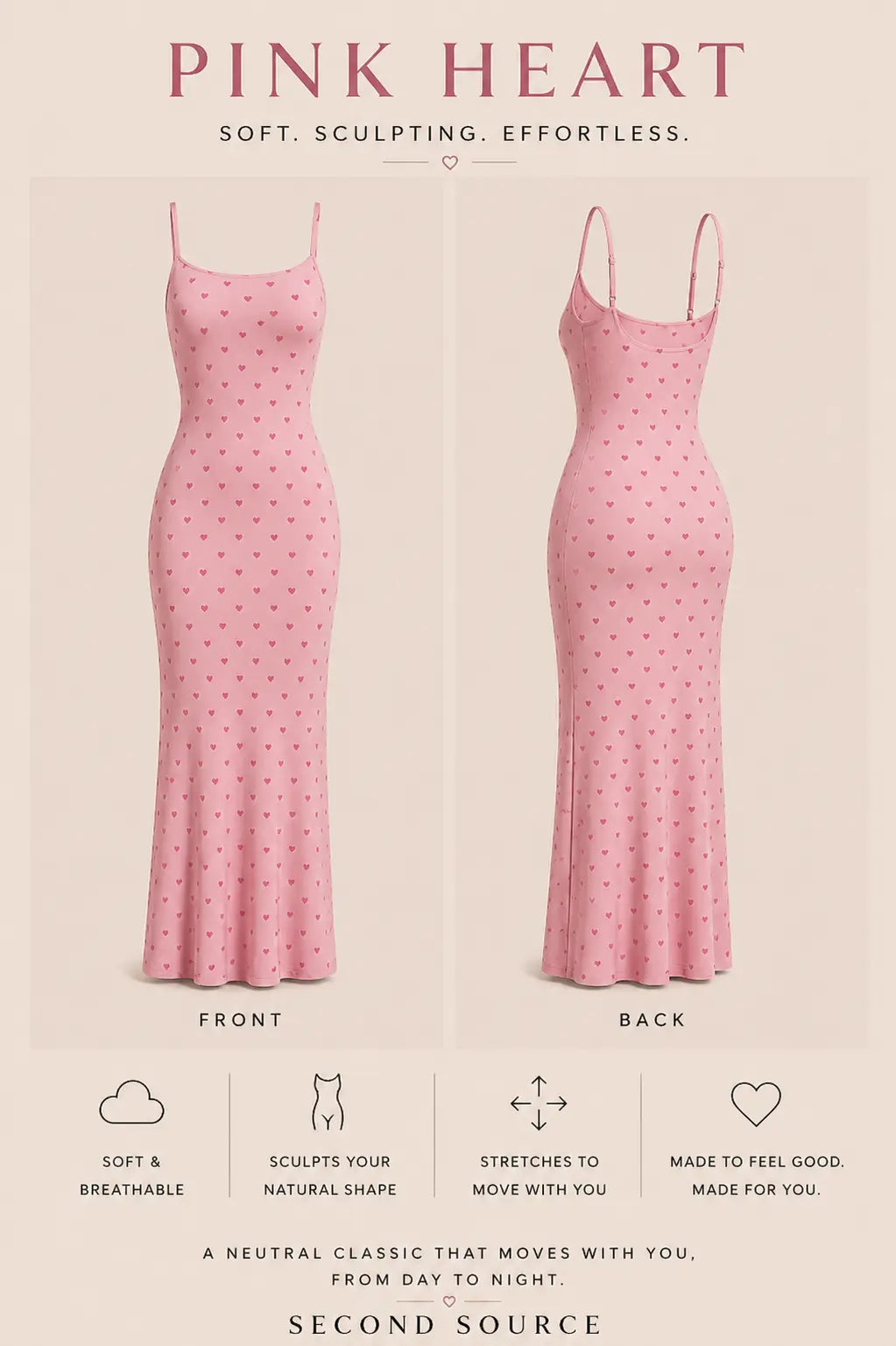 SKIMS RIBBED Soft Lounge Slip Dress SECOND SOURCE