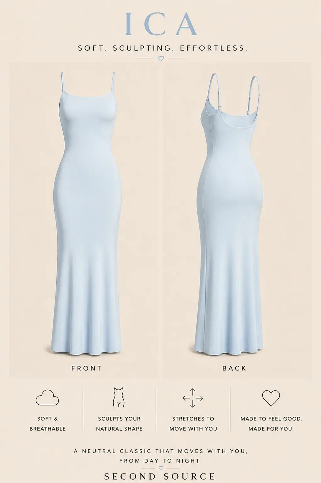 SKIMS RIBBED Soft Lounge Slip Dress SECOND SOURCE