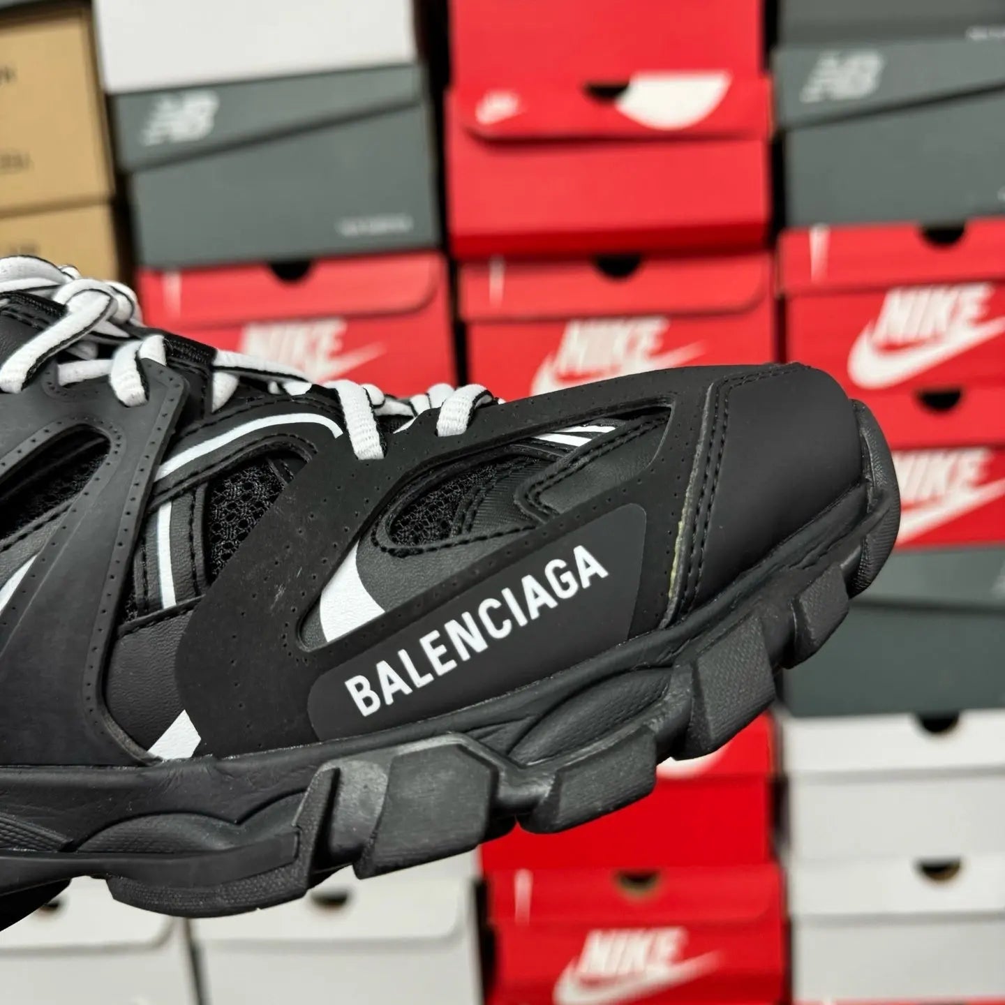 Blenciaga Tracks LED Black (White Laces) - SECOND SOURCE