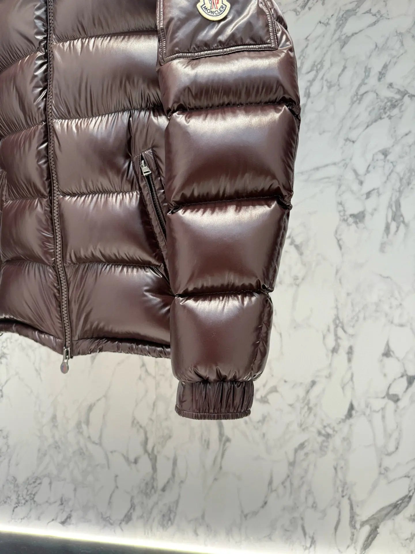 Moncler Maya Silver and Maroon - SECOND SOURCE