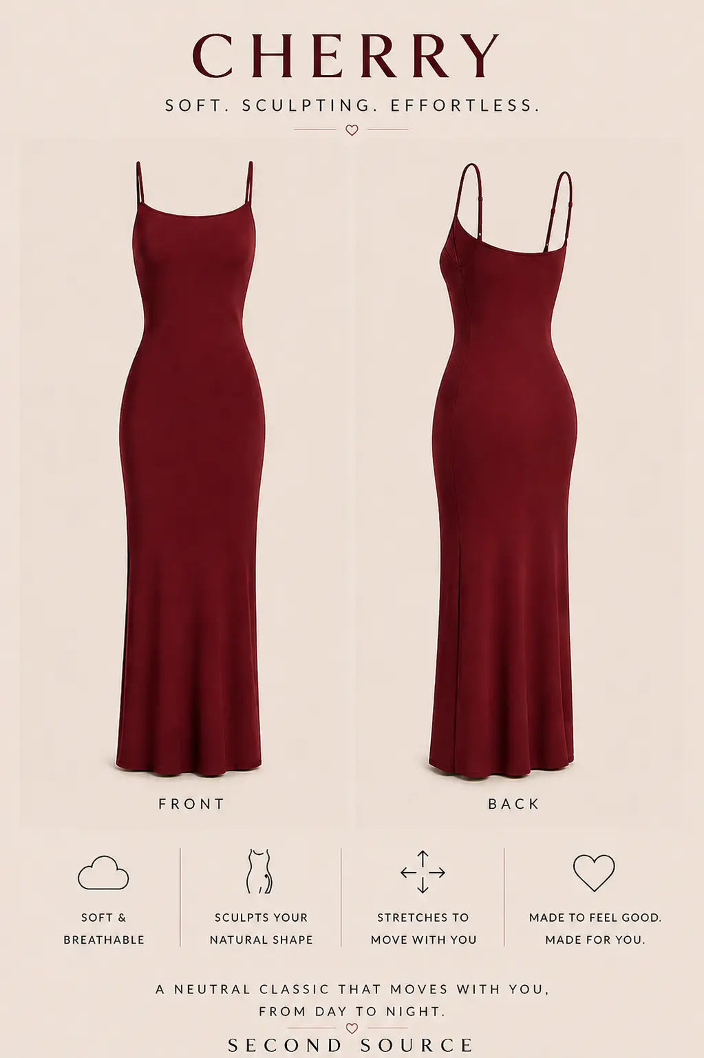 SKIMS RIBBED Soft Lounge Slip Dress SECOND SOURCE